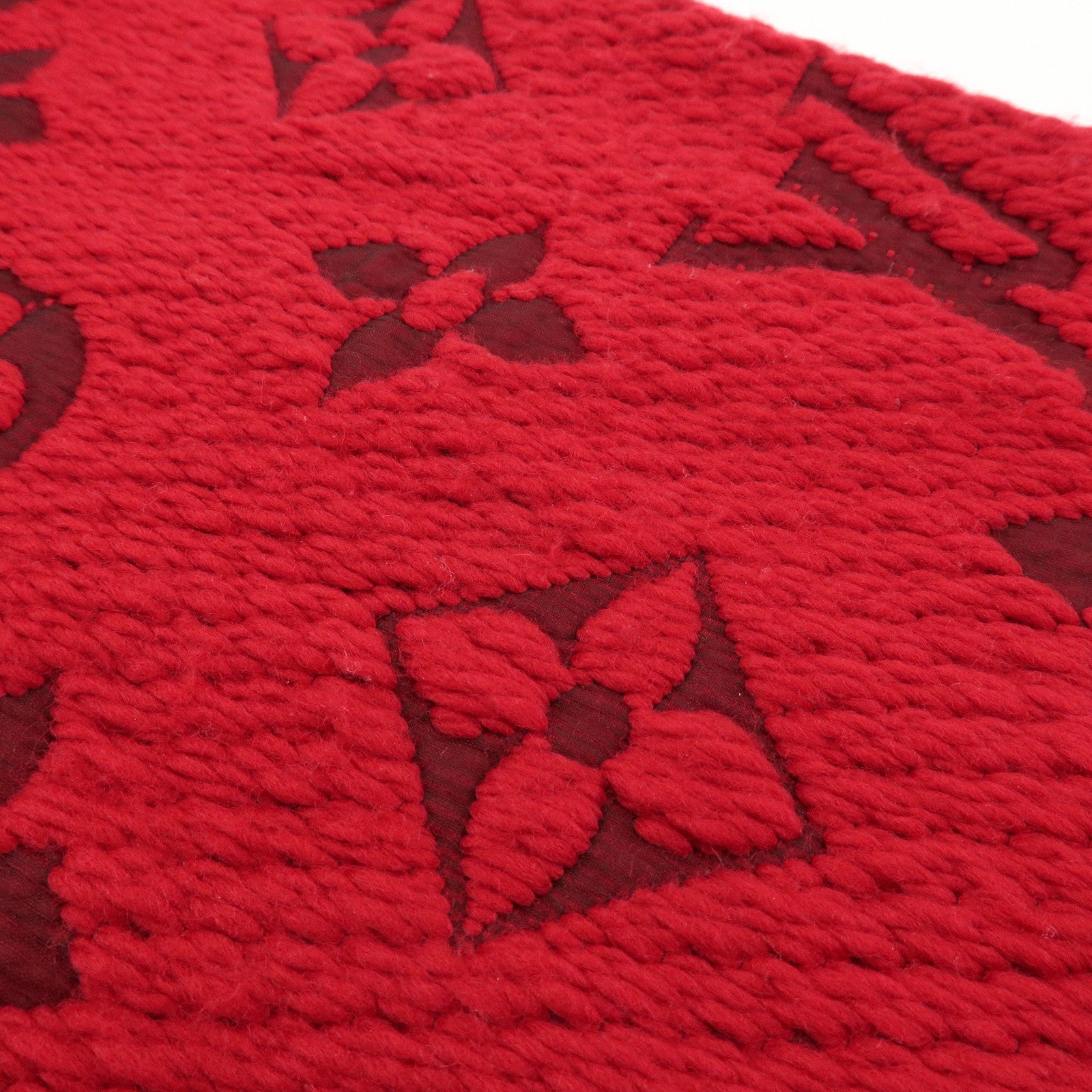Louis Vuitton Echarpe Logomania Monogram Wool Silk Scarf Ruby Red