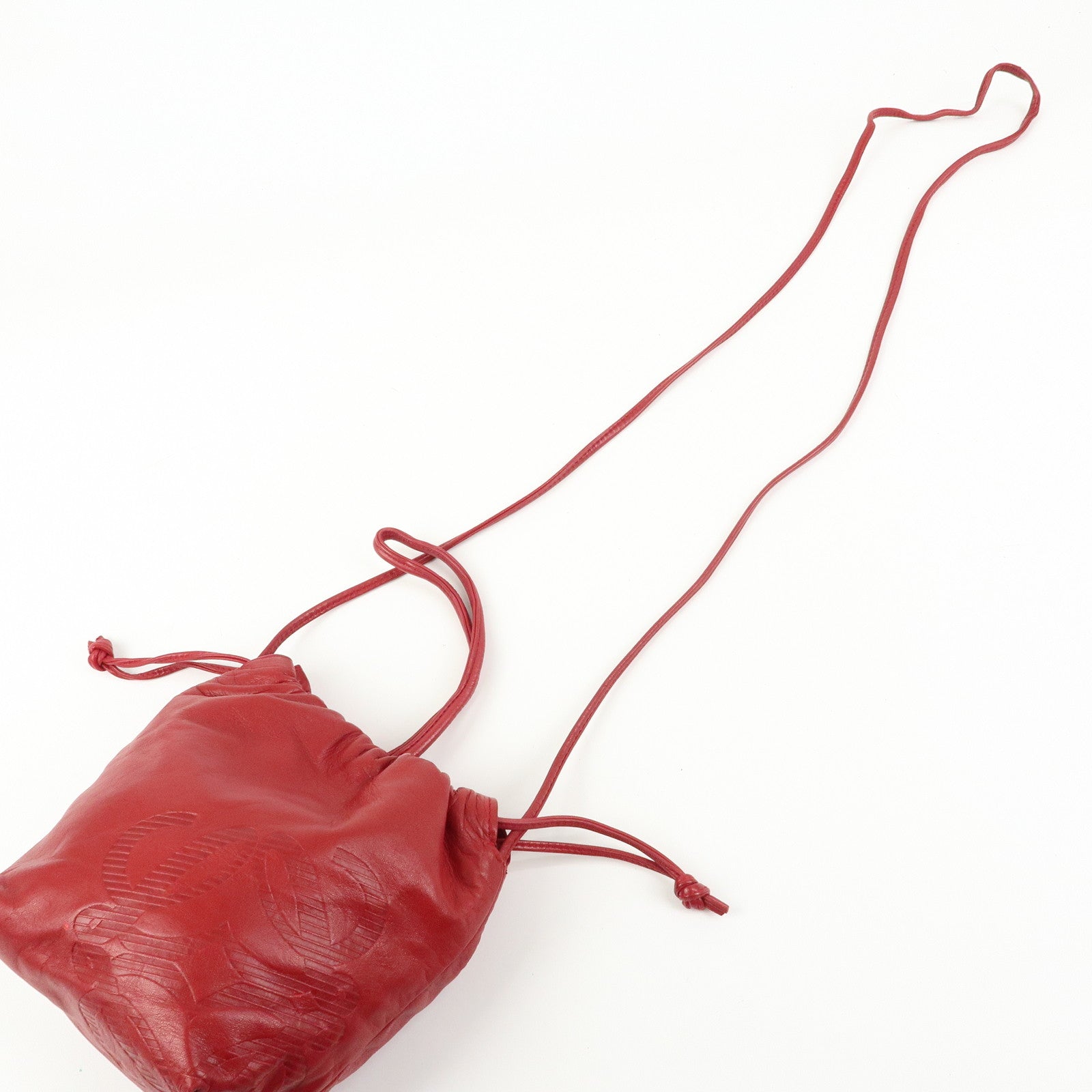 LOEWE Anagram Nappa Leather Shoulder Bag Crossbody Bag Red