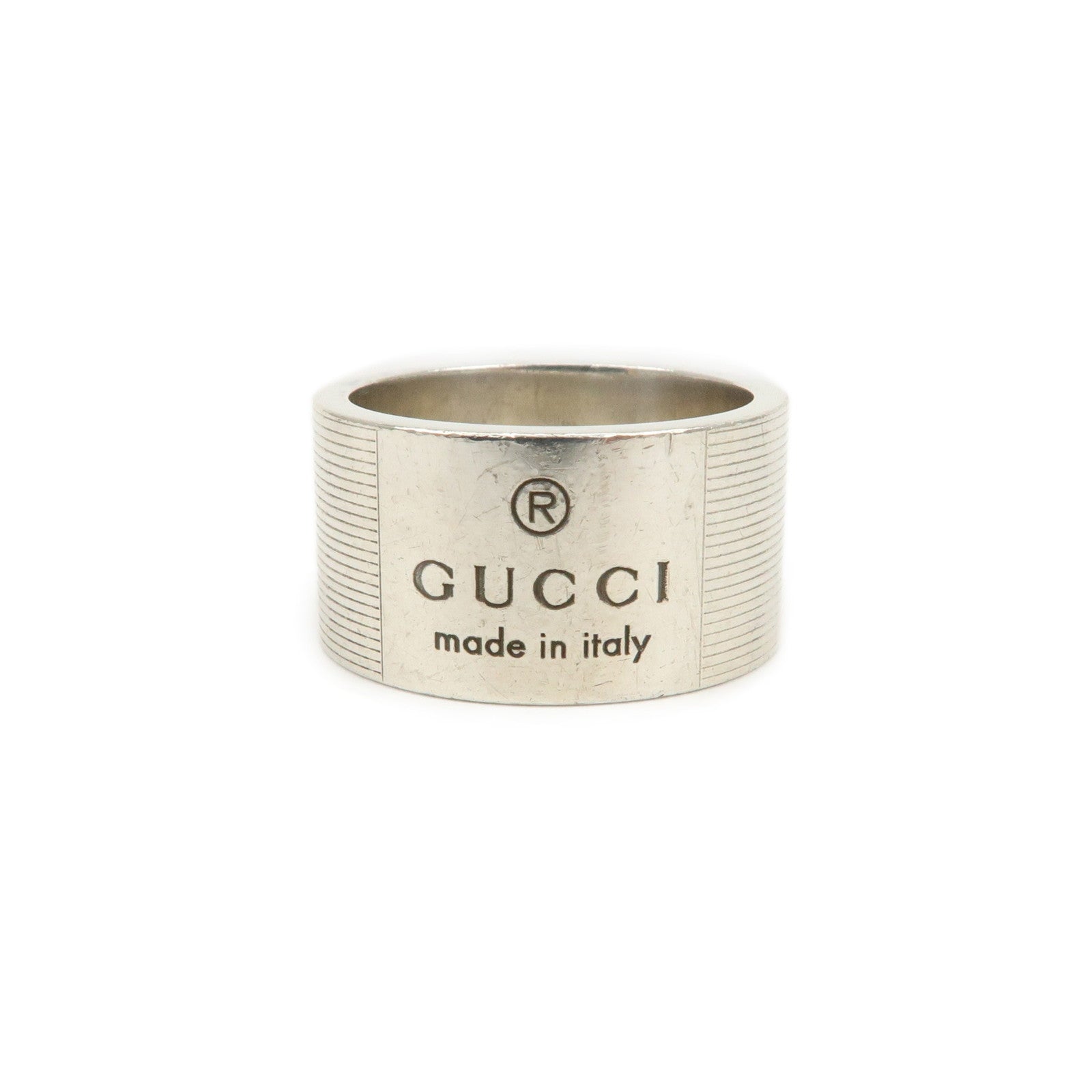 GUCCI Logo Silver Ring SV925 163197