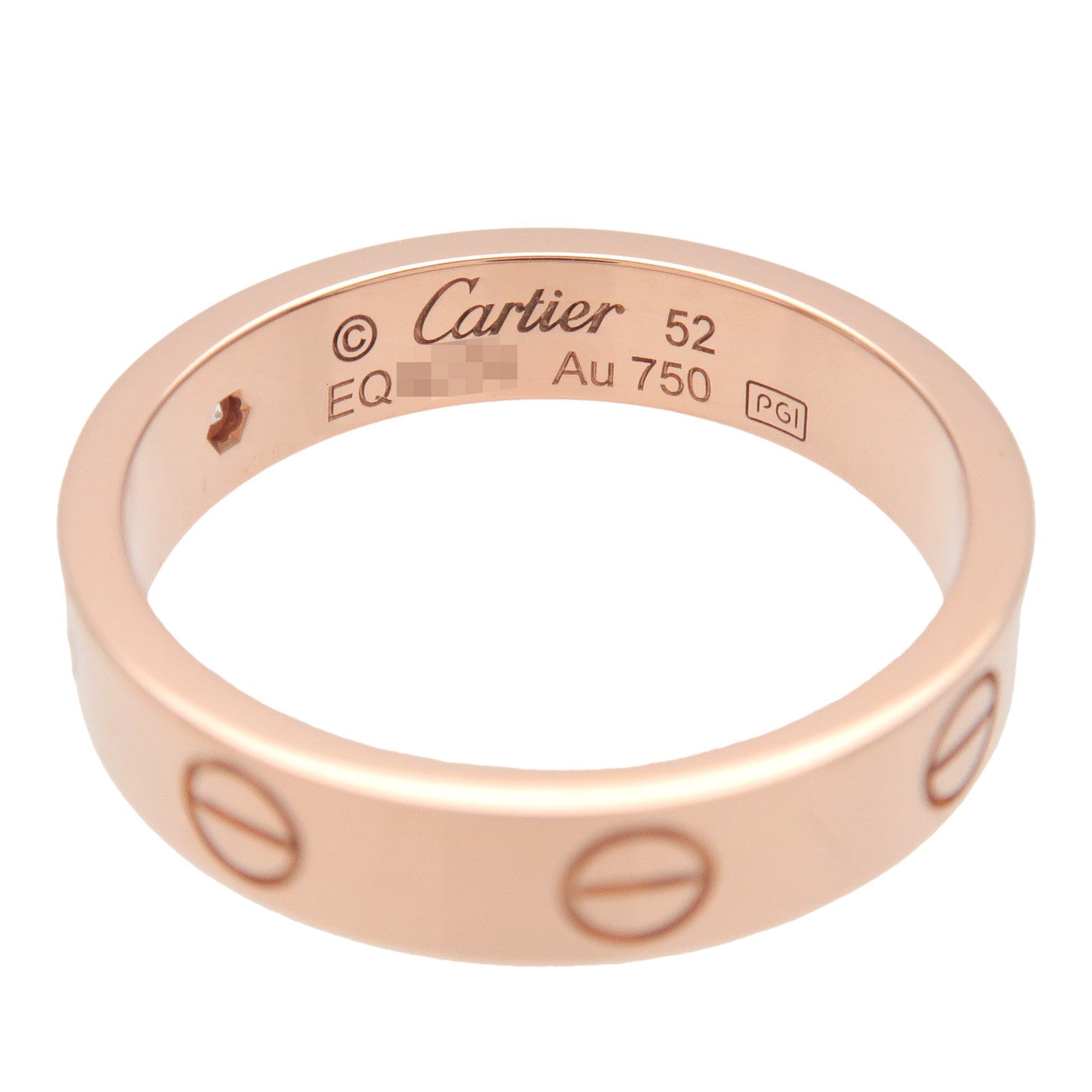 Cartier Mini Love 1P Diamond Ring #52 K18 750PG Rose Gold US6.5