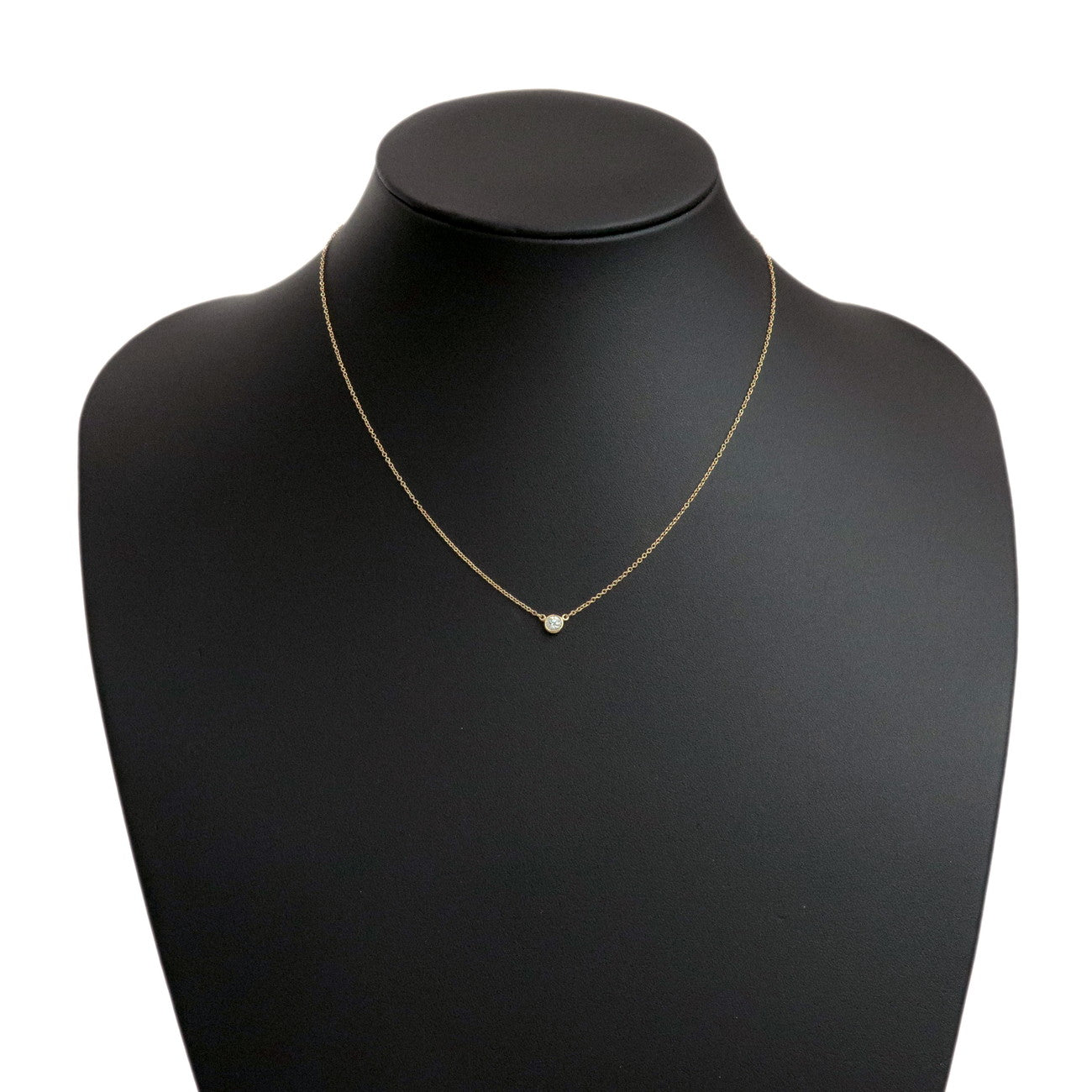 Tiffany & Co By The Yard 1P Diamond Necklace K18 750YG Yellow Gold