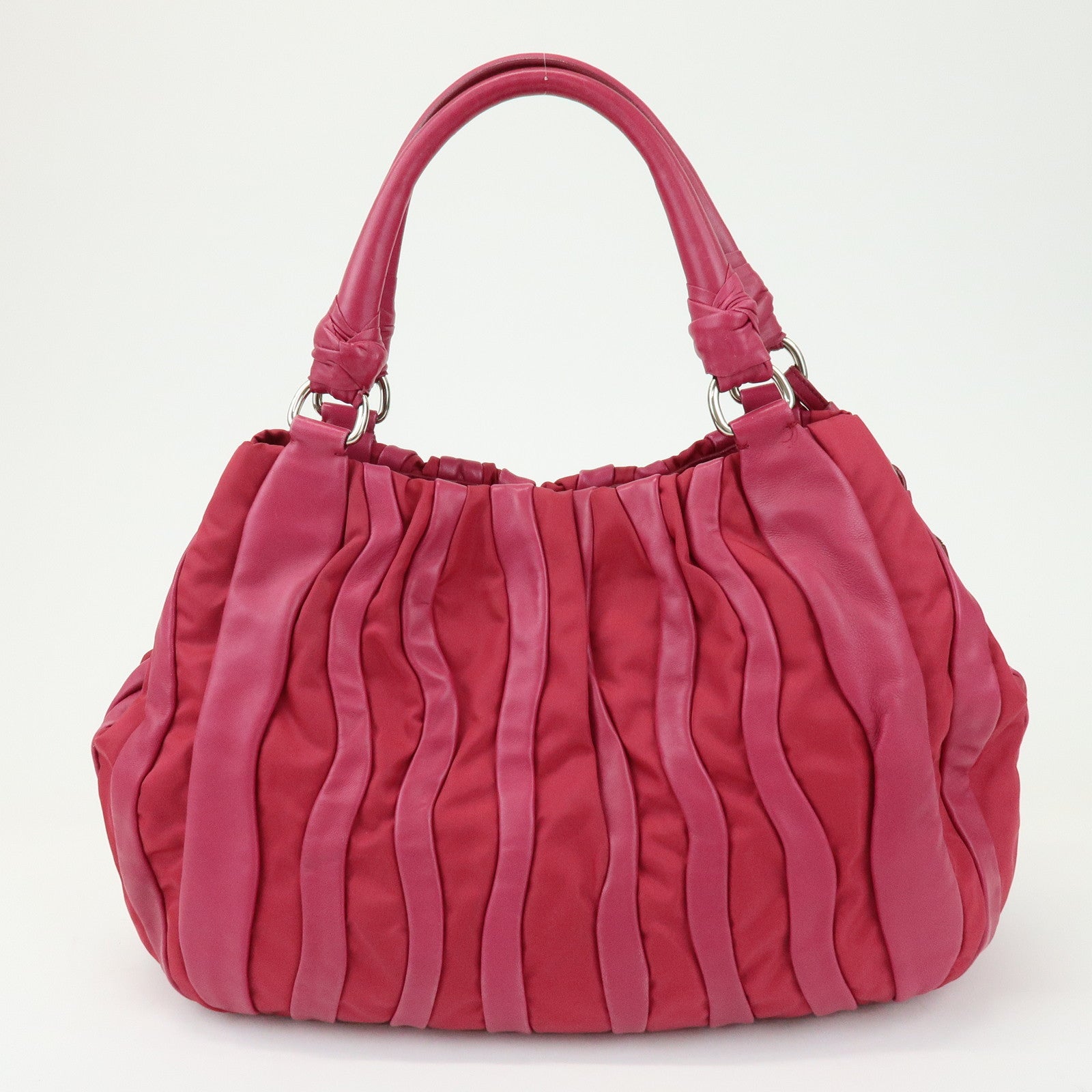 PRADA Nappa Leather Nylon Hand Bag Shoulder Bag Pink BR3994