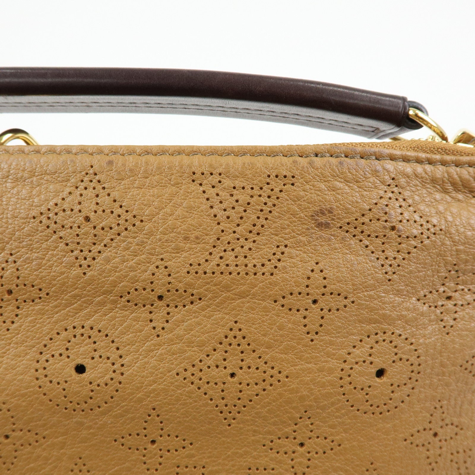 Louis Vuitton Monogram Mahina Selene MM Shoulder Bag Caramel M94214