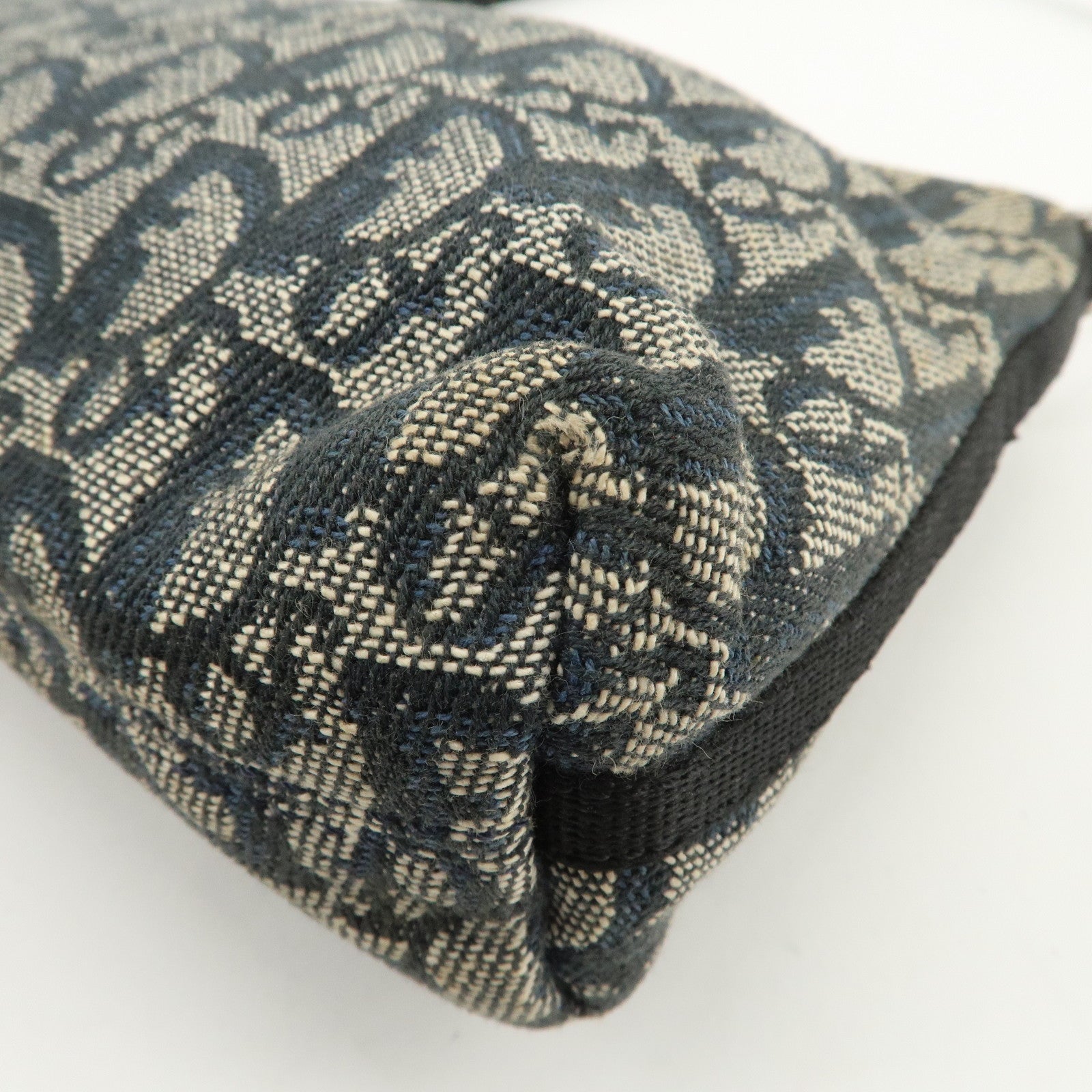 Christian Dior Trotter Canvas Leather Shoulder Bag Hand Bag Navy