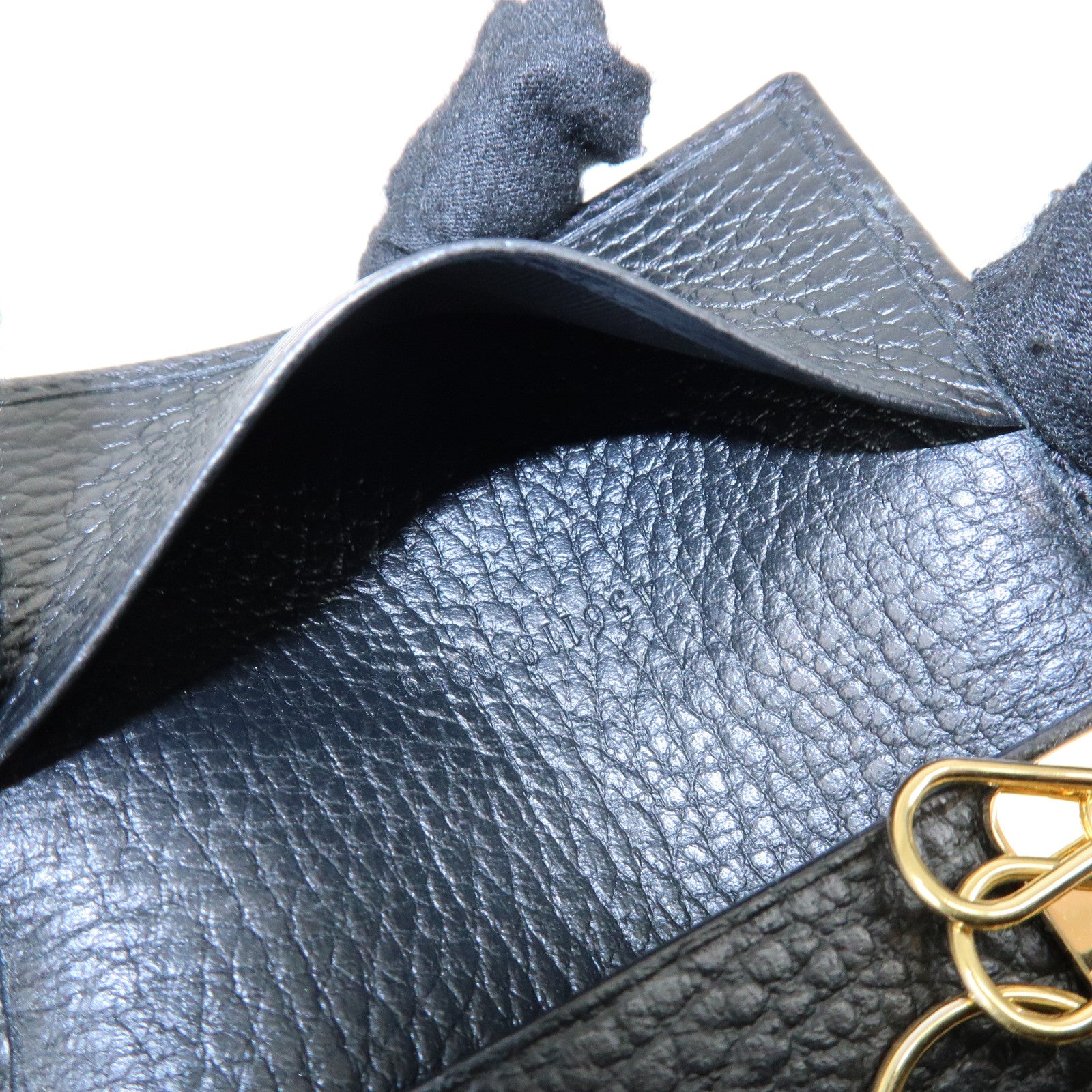 GUCCI Double G Leather 6 Key Case Key Holder Black 456118