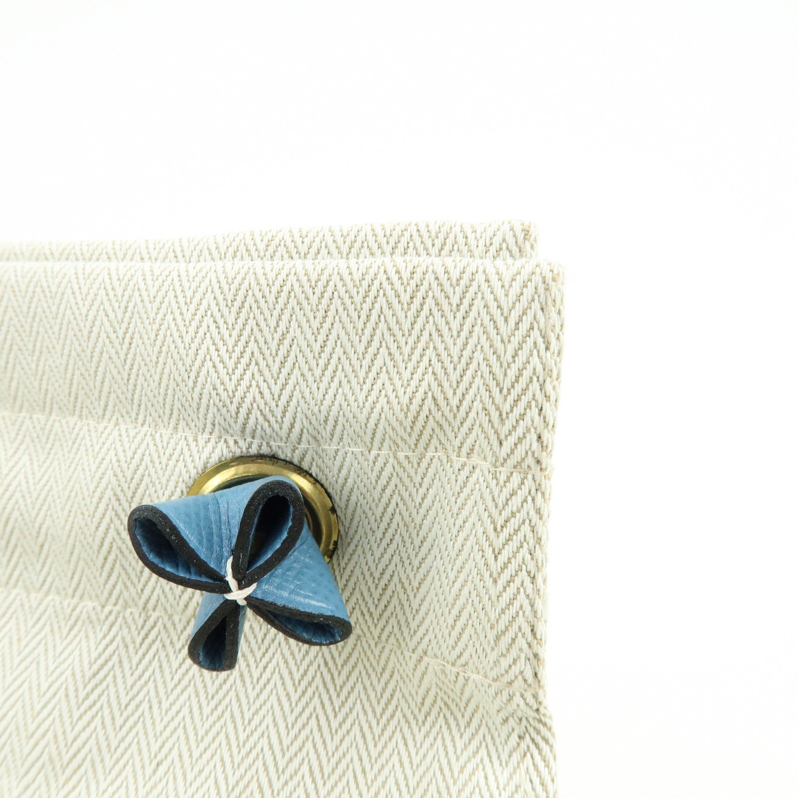 HERMES Aline PM Canvas Leather Shoulder Bag Hand Bag Natural Blue