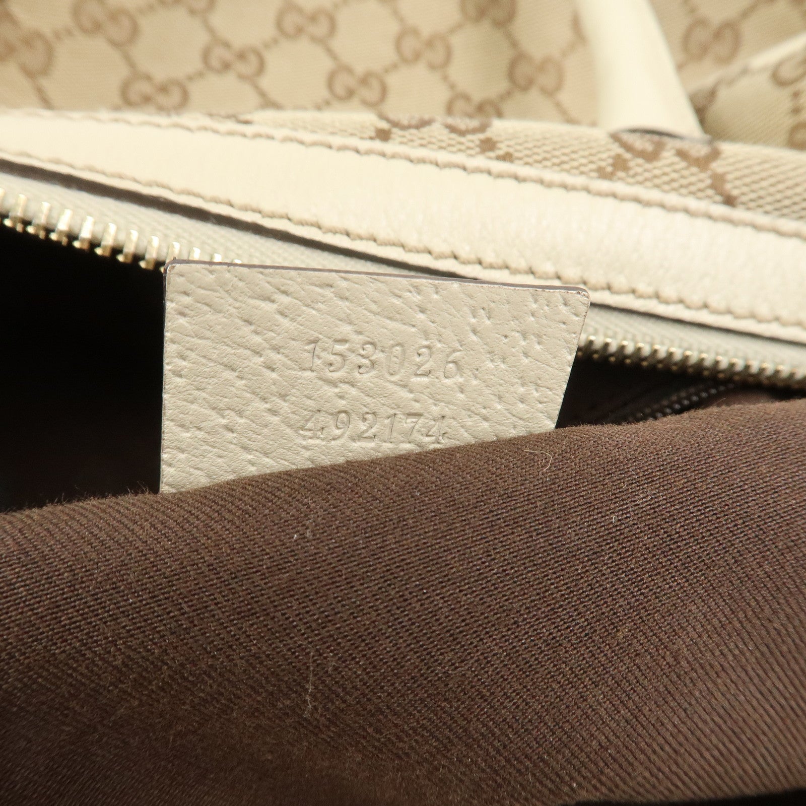 GUCCI GG Canvas Leather Mini Boston Bag Hand Bag Brown Ivory 153026