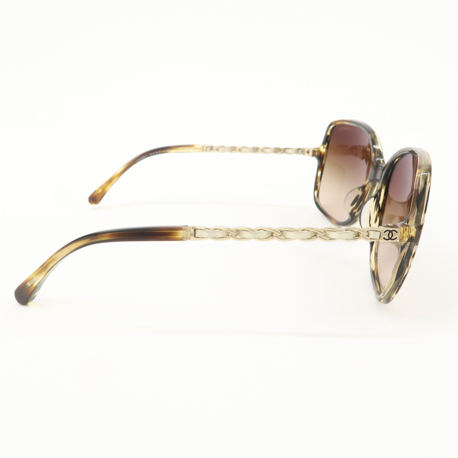 CHANEL COCO Mark Metal Plastic Sunglasses c.1498/S5 57□17 Brown