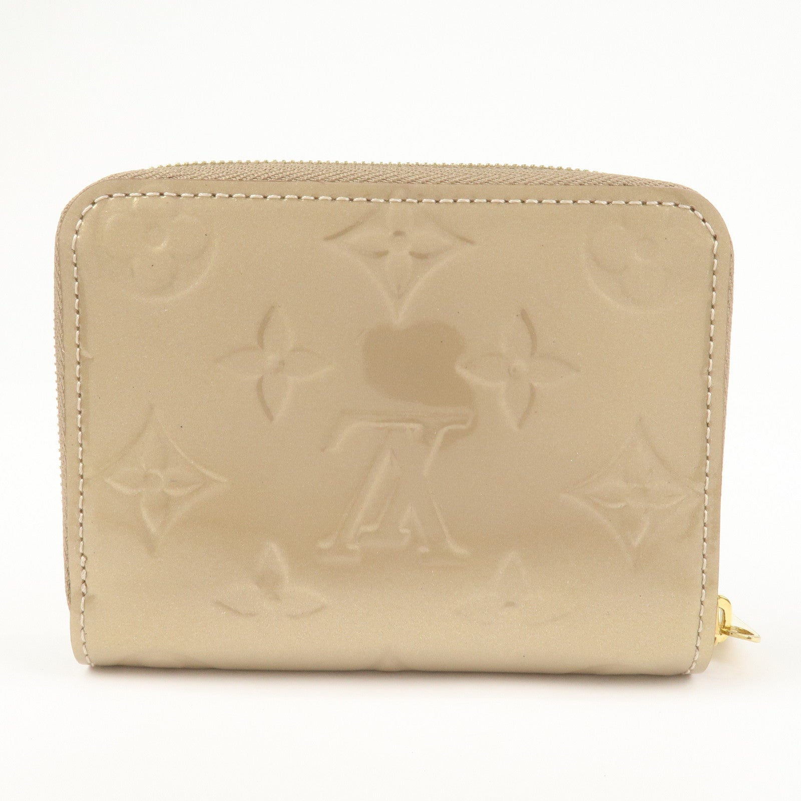 Louis Vuitton Monogram Vernis Round Zippy Coin Purse Beige M91762