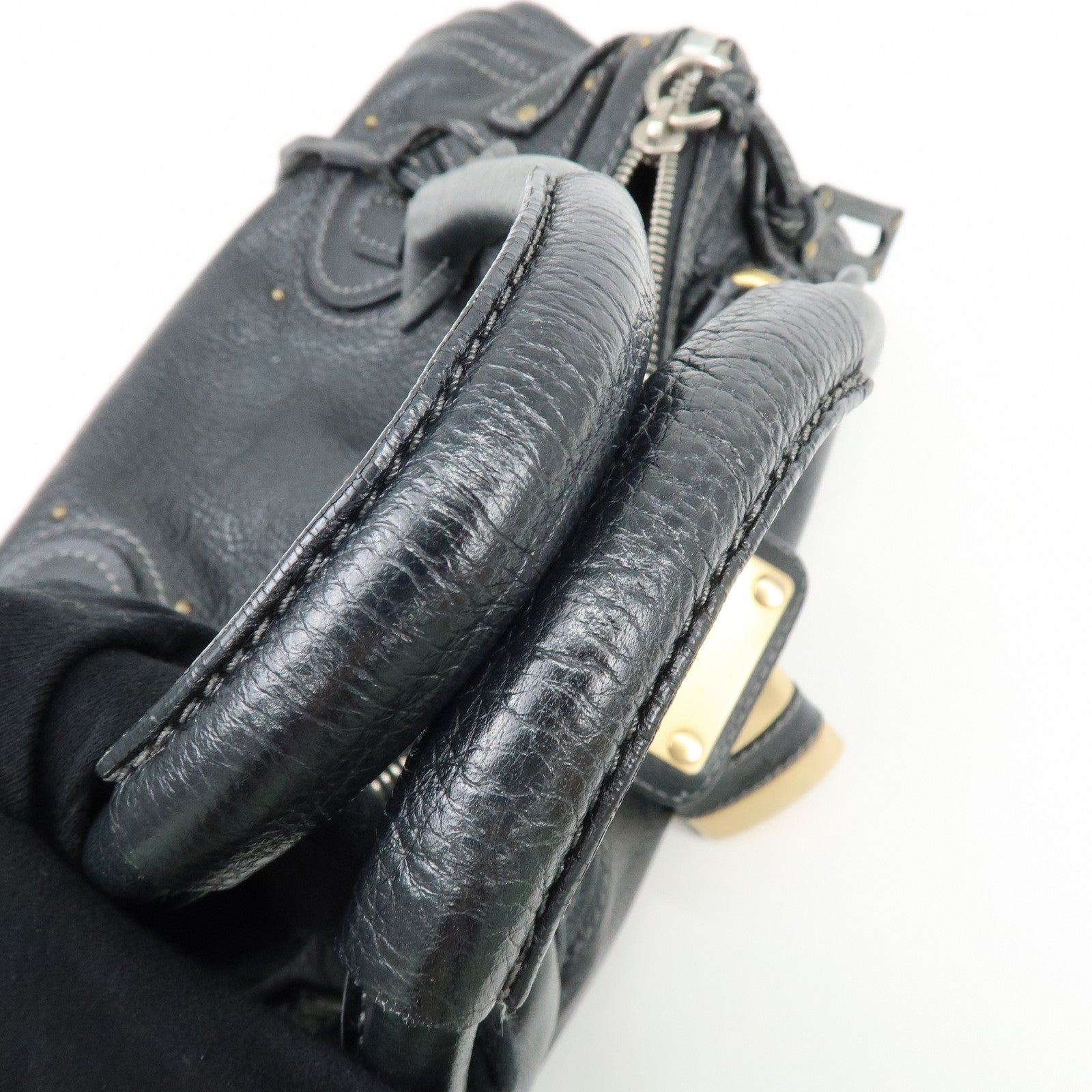 Chloe Paddington Leather Hand Bag Shoulder Bag Black