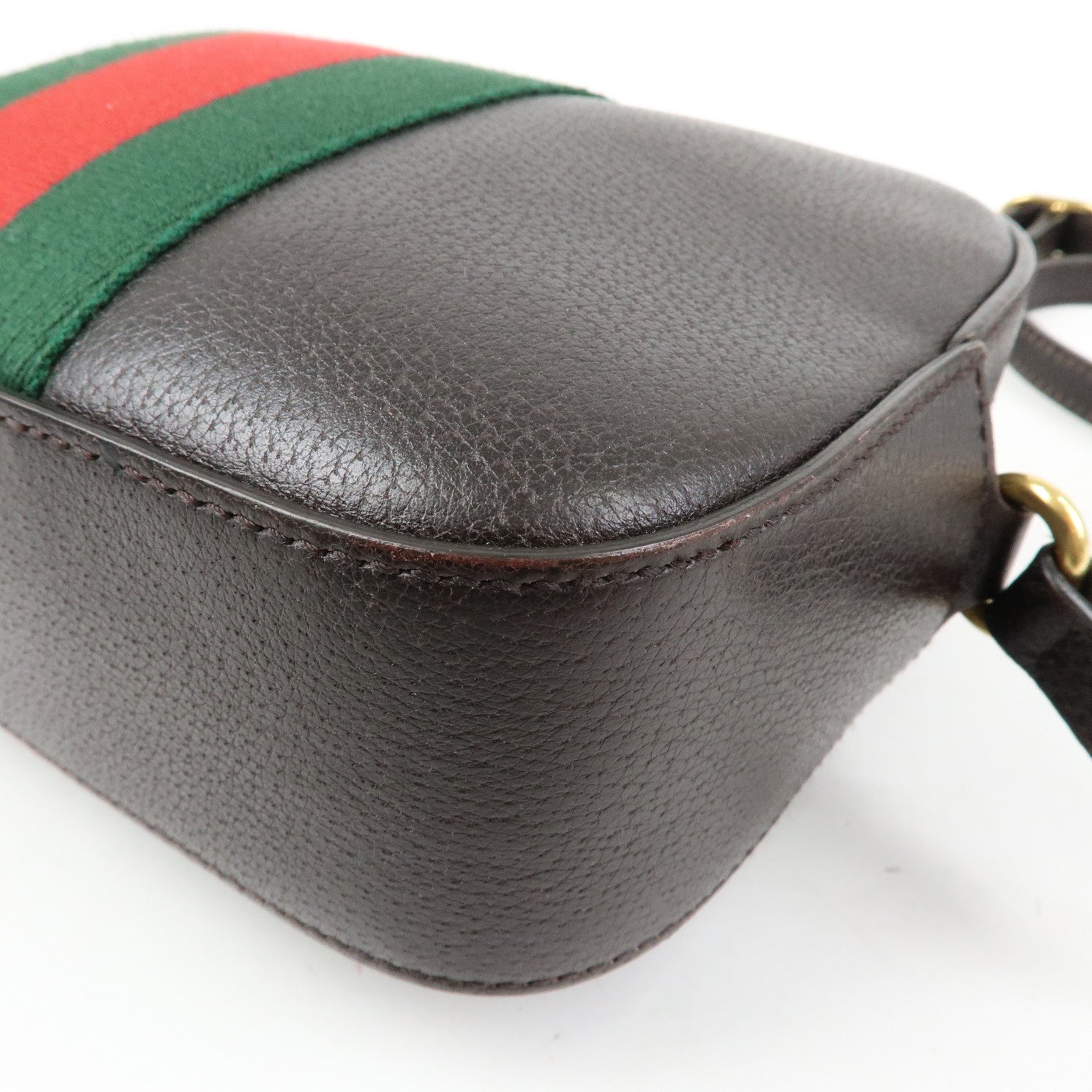 GUCCI Sherry Leather Shoulder Bag Crossbody Bag Brown 412008