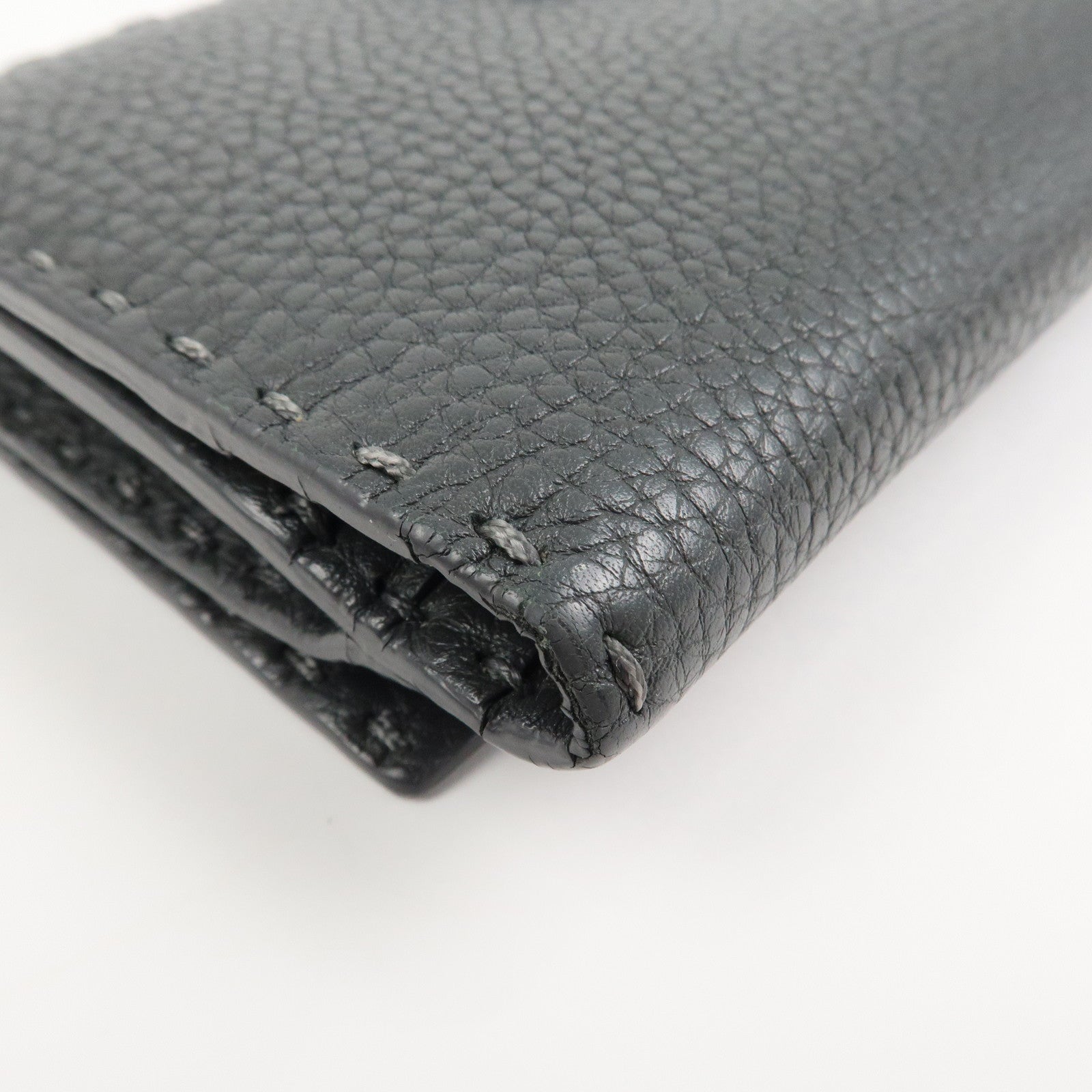 FENDI Seleria Leather Peekaboo Long Wallet Gray 8M0308