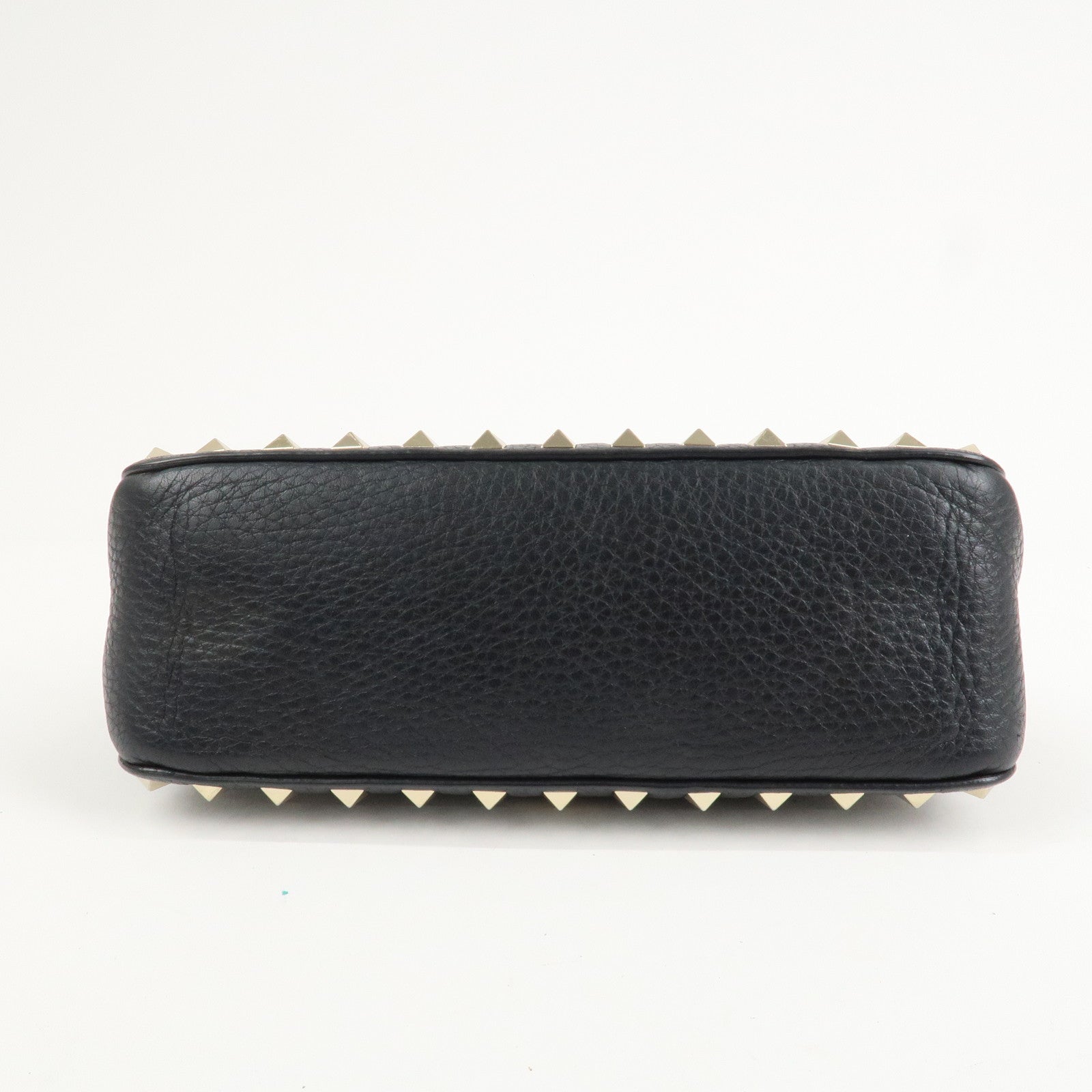 VALENTINO Rock Studs Grained Calf Leather 2Way Shoulder Bag Black