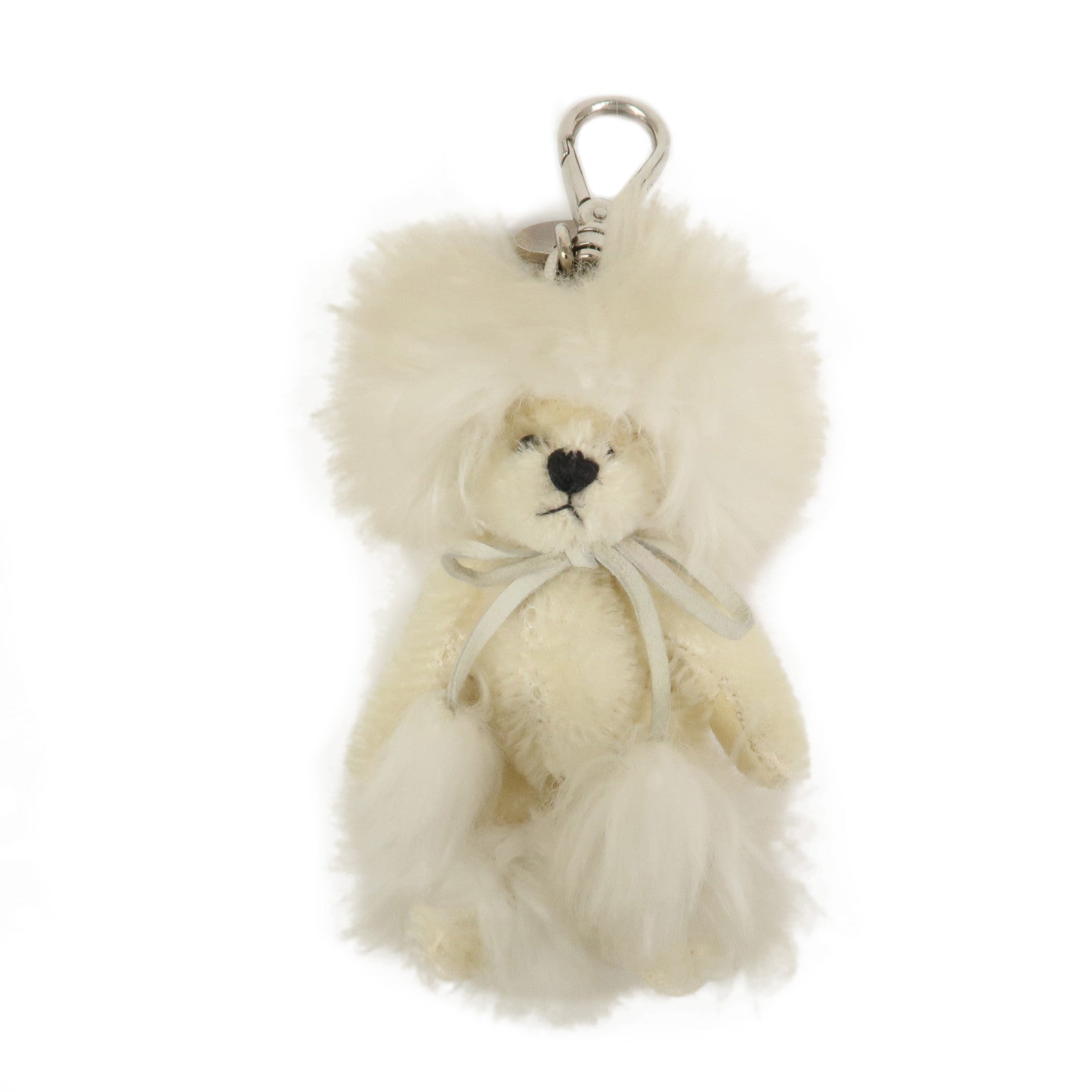 PRADA Teddy Bear Bag Charm Key Charm Ivory