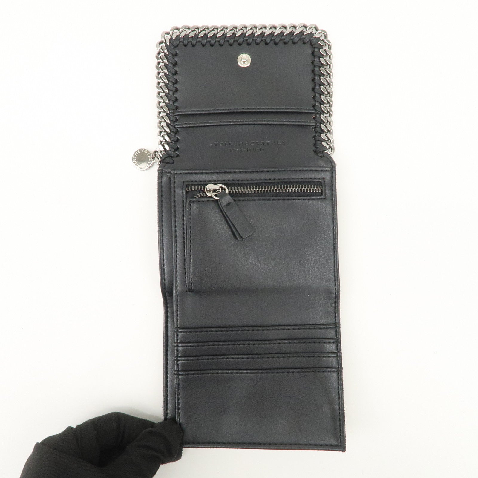 STELLA MCCARTNEY Falabella Small Flap Wallet Black