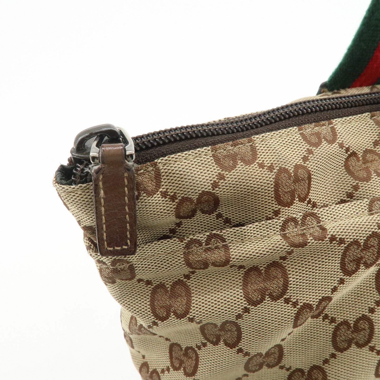 GUCCI Sherry GG Canvas Leather Tote Bag Shoulder Bag Brown 131231