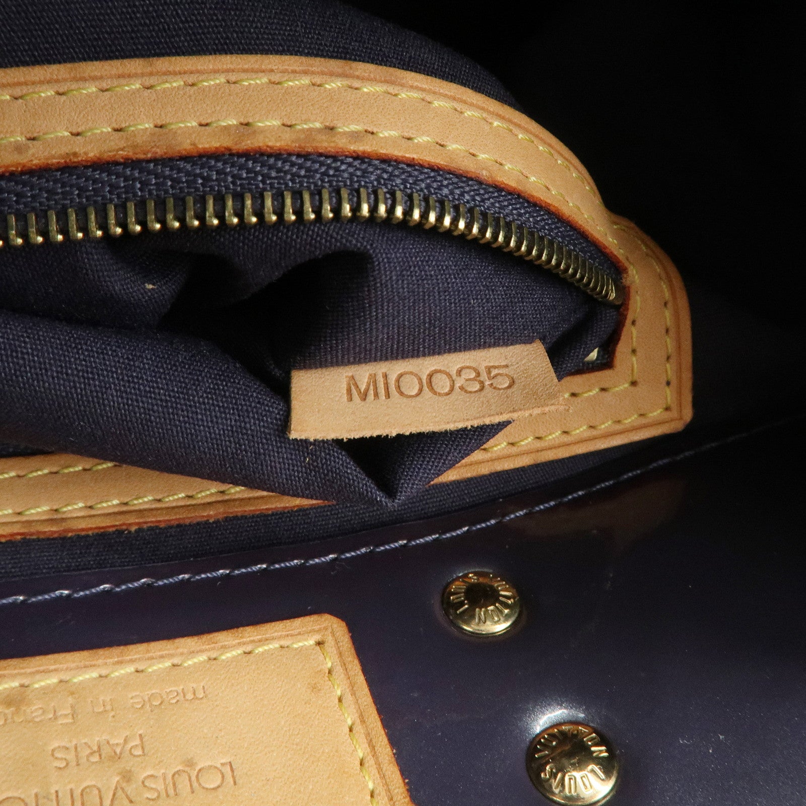 Louis Vuitton Monogram Vernis Lead PM Hand Bag Indigo M91335