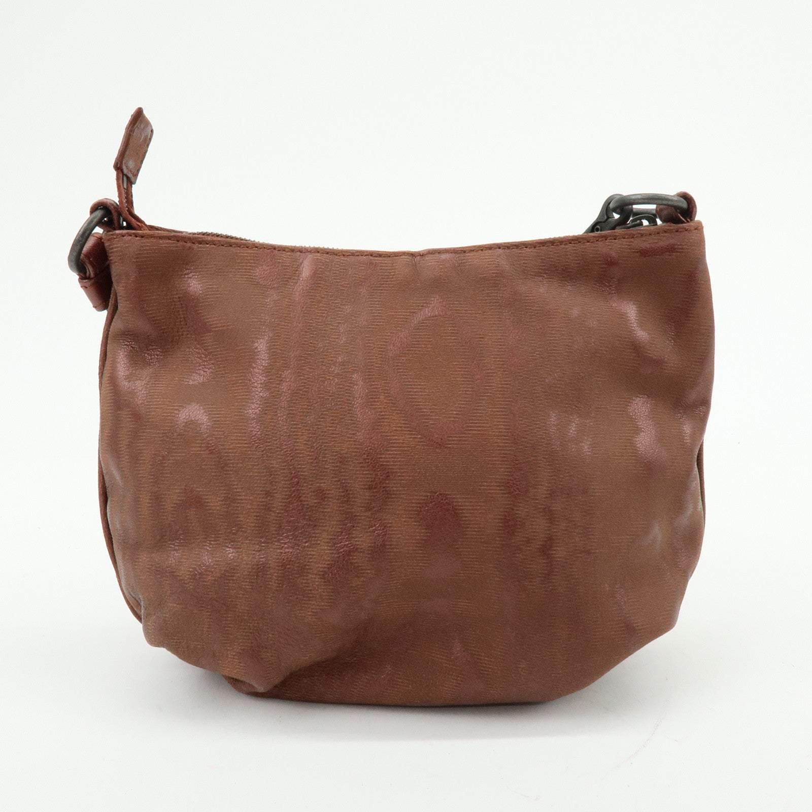 BOTTEGA VENETA Leather Shoulder Bag Metallic Brown 196484
