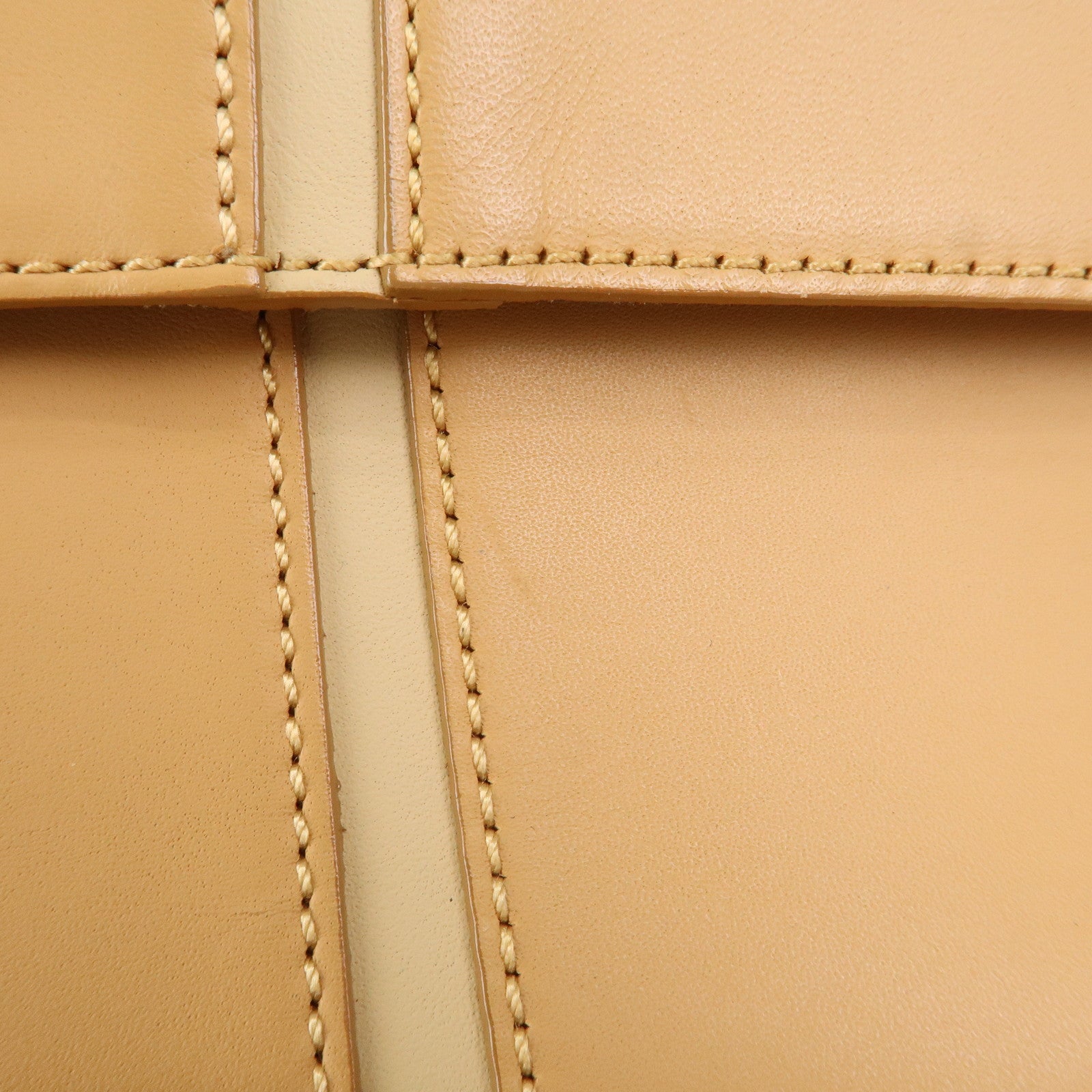 BURBERRY Leather Shoulder Bag Hand Bag Beige Gold HDW