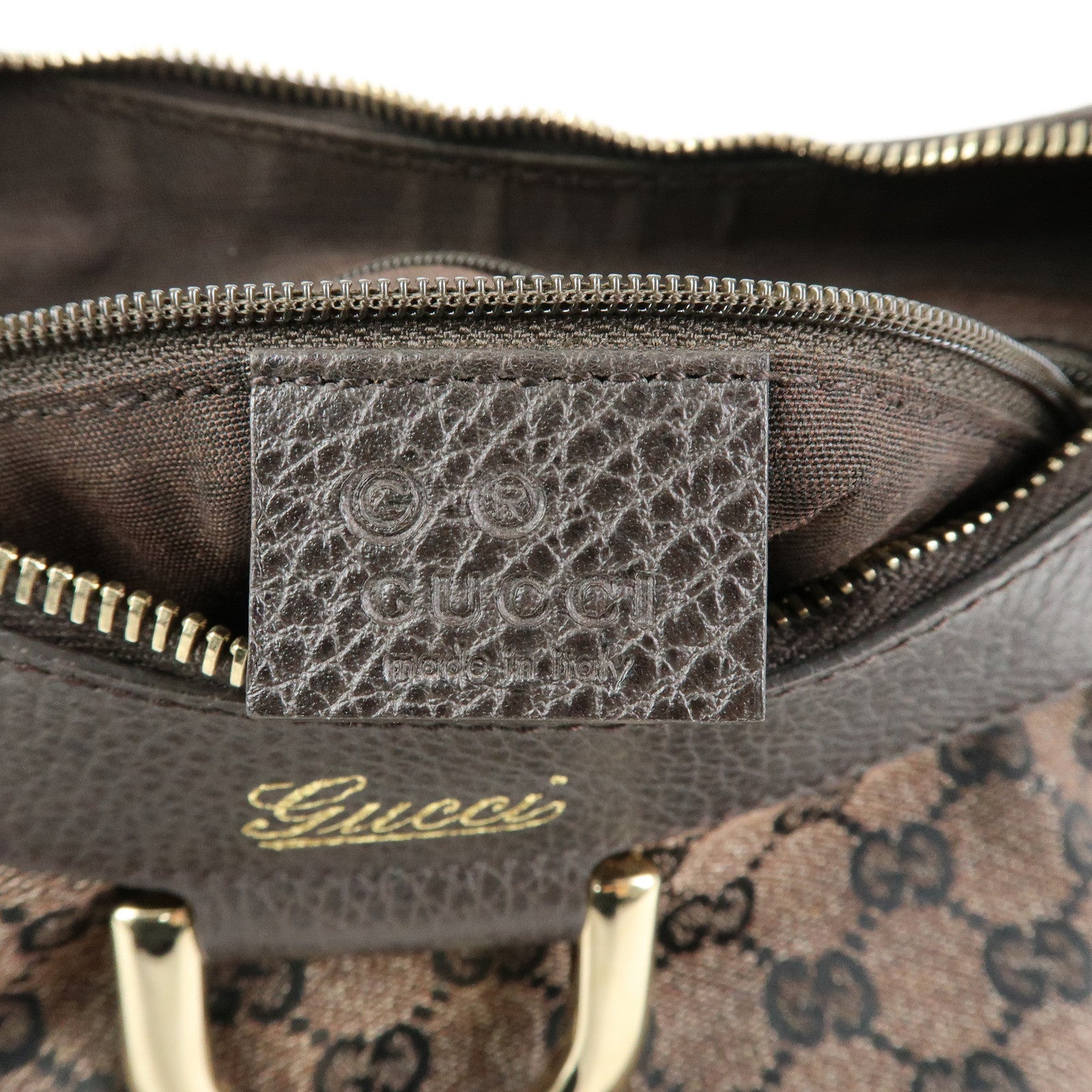 GUCCI Abbey GG Canvas Leather Shoulder Bag Hand Bag Brown 265692