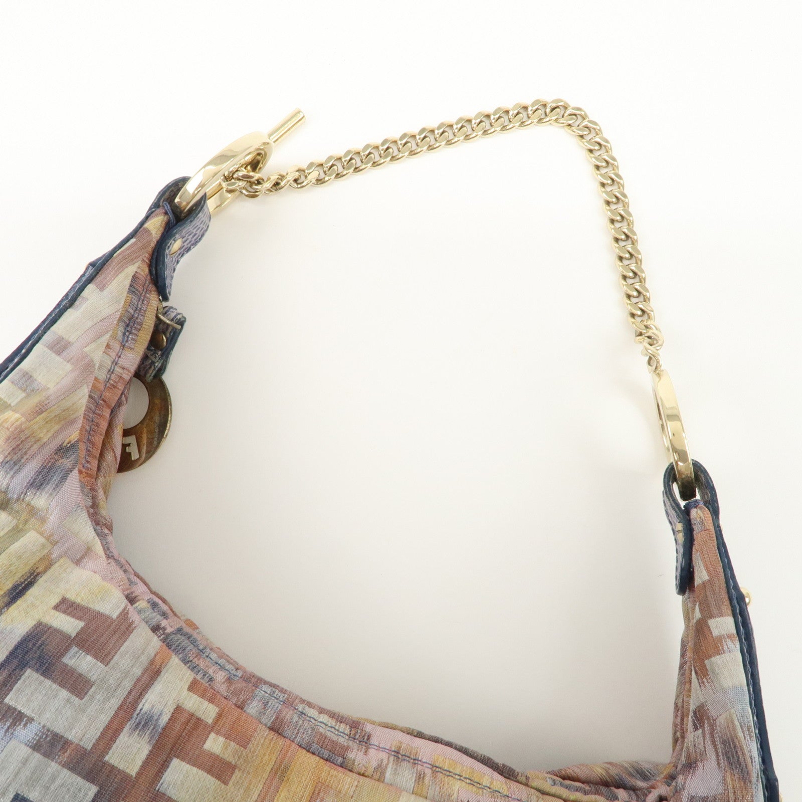 FENDI Zucca Canvas Chain Shoulder Bag Multicolor 8BR581