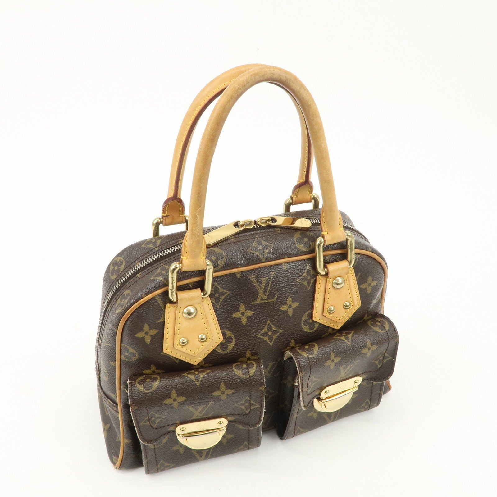 Louis Vuitton Monogram Manhattan PM Hand Bag Brown M40026