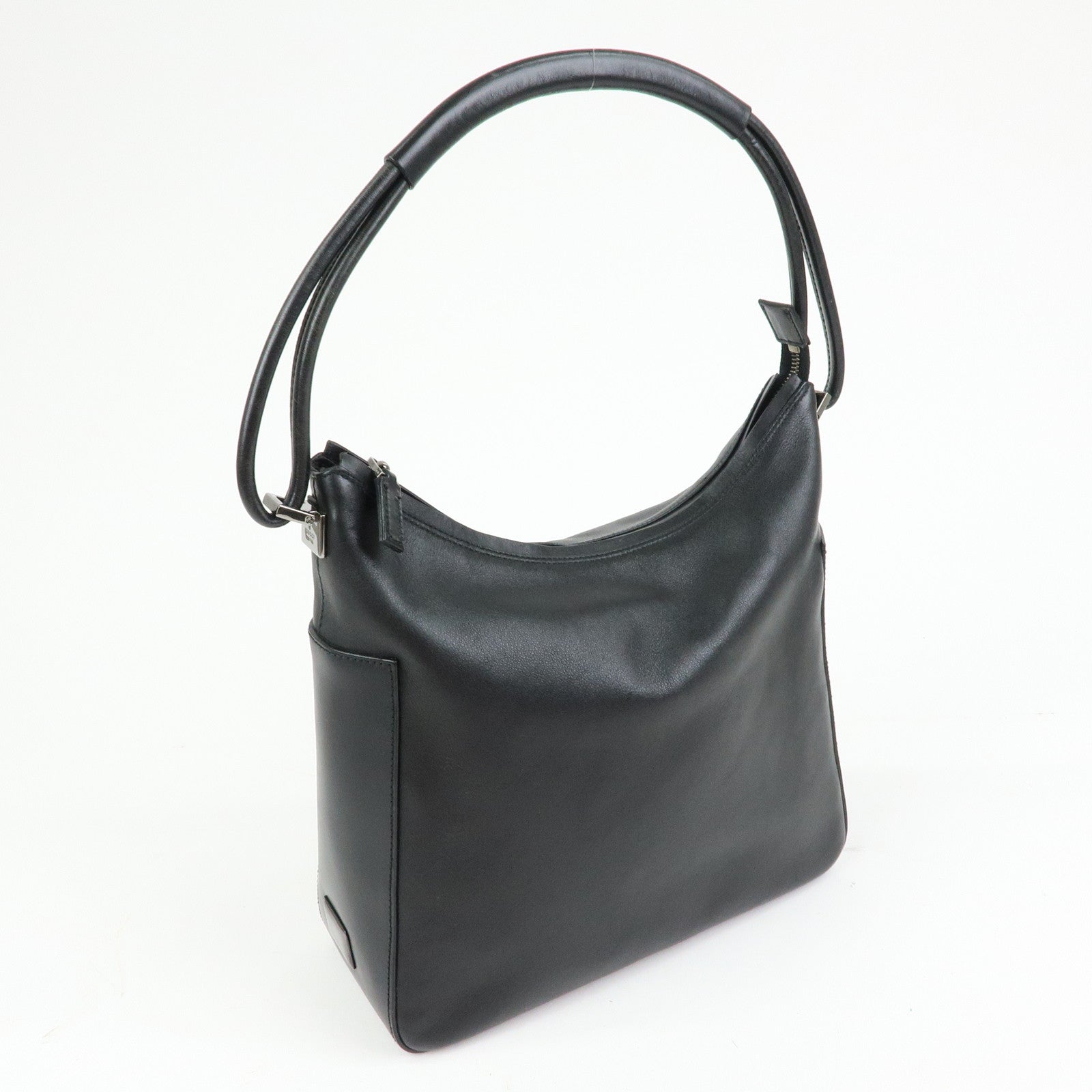 GUCCI Leather Shoulder Bag Hand Bag Black 001・3766