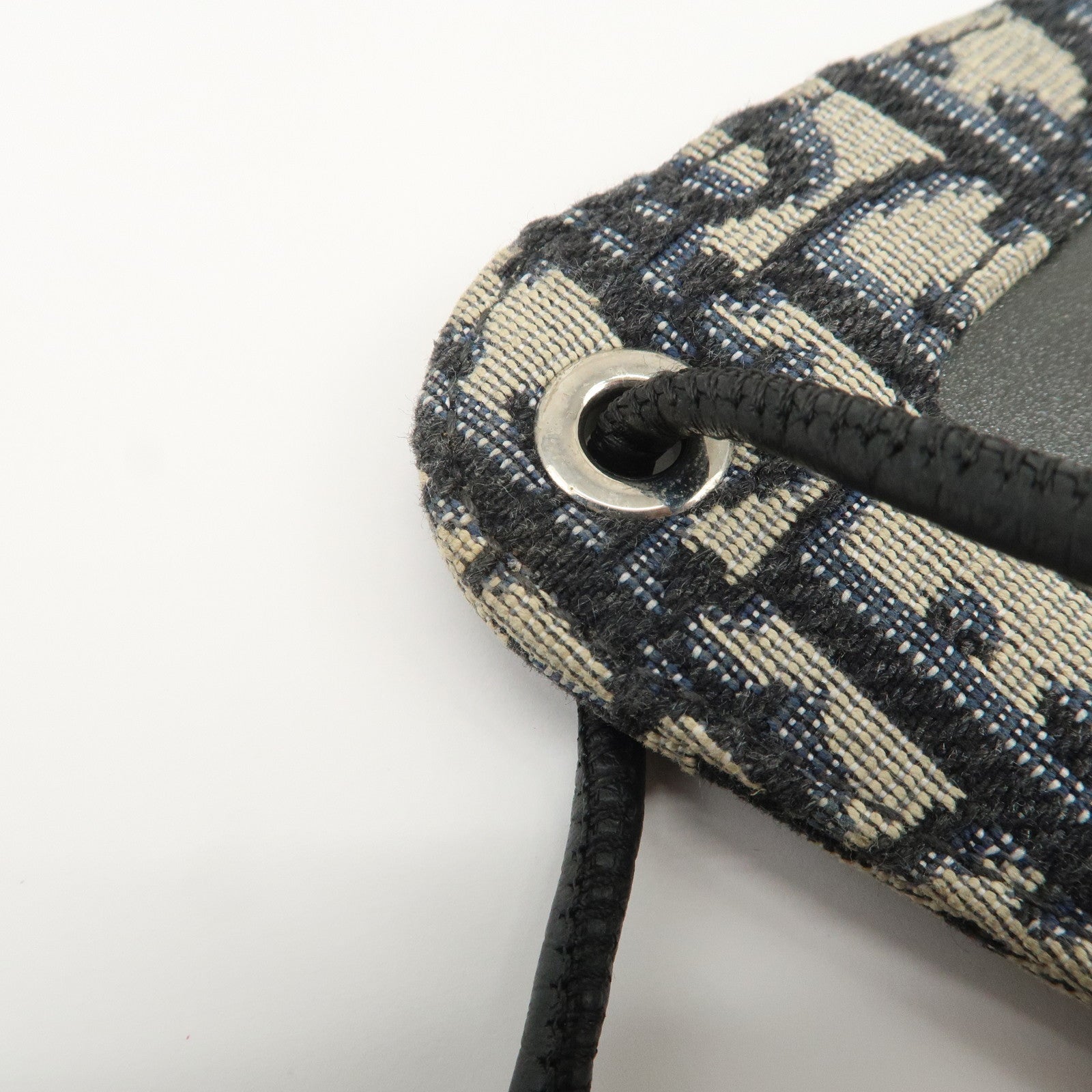 Christian Dior Oblique Jacquard Leather Card Case Card Holder Navy