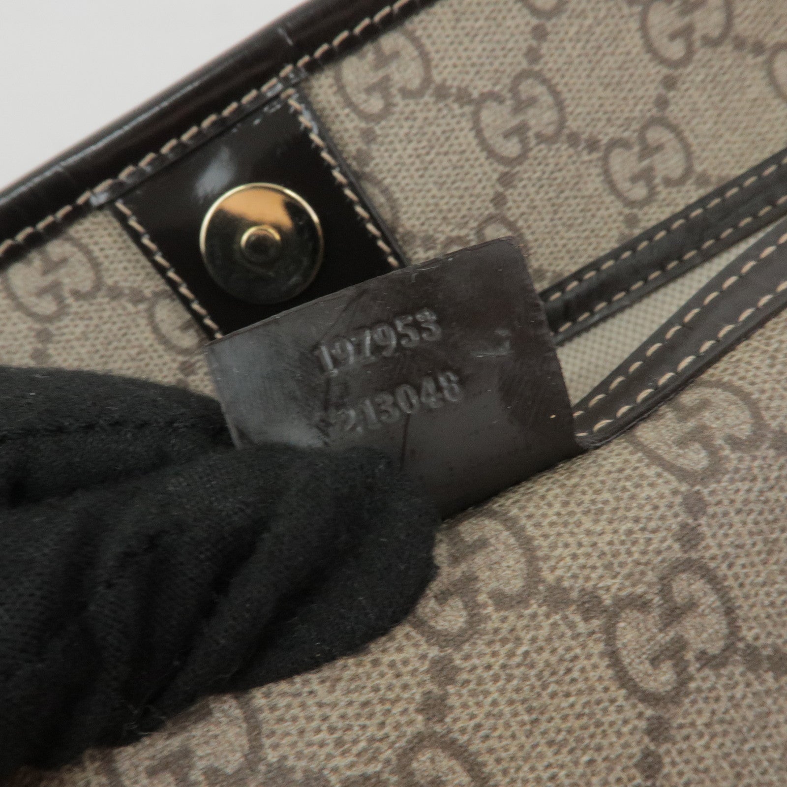 GUCCI GG Supreme Patent Leather Tote Bag Shoulder Bag 197953
