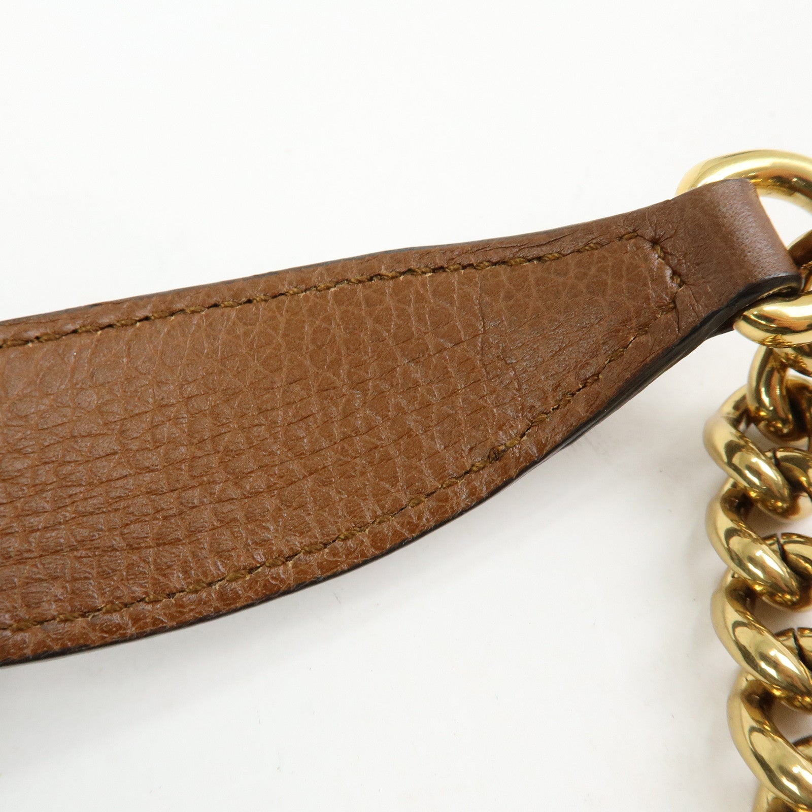 GUCCI SOHO Interlocking G Denim Leather Chain Shoulder Bag 308982