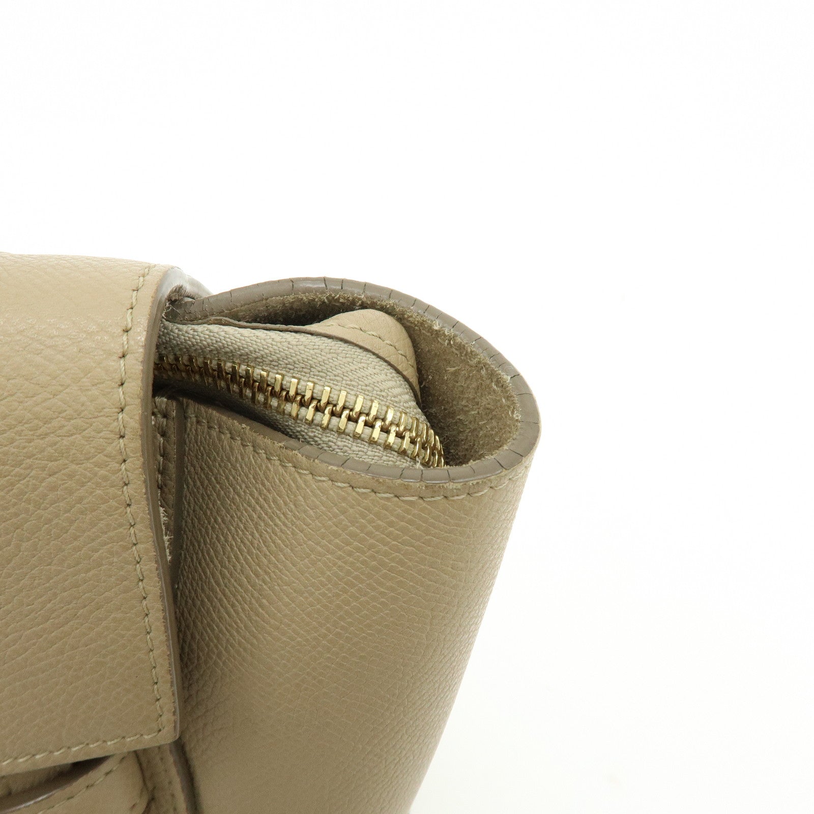 CELINE Belt Bag Leather 2WAY Bag Hand Bag Shoulder Bag Greige