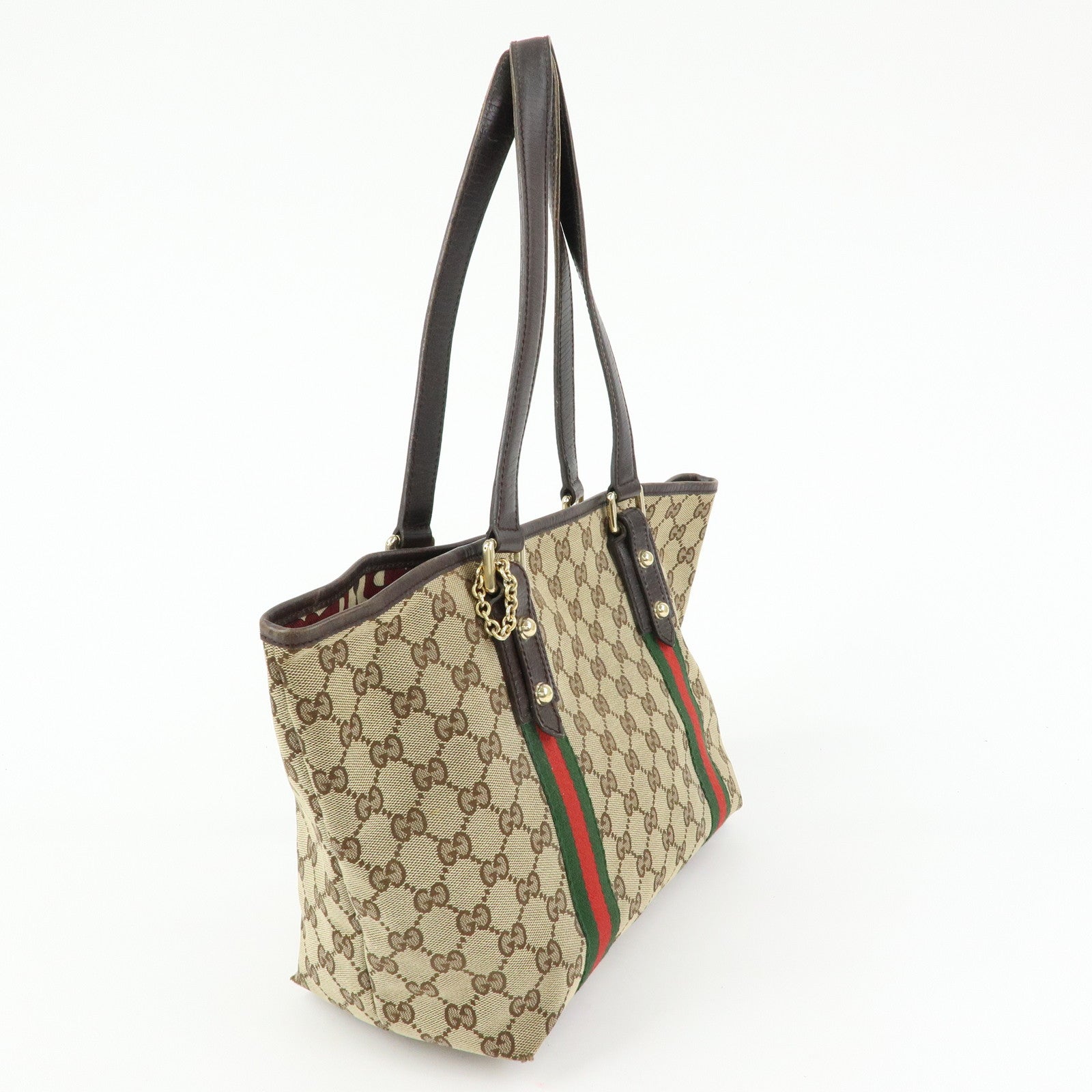 GUCCI Sherry GG Monogram Tote Bag Shoulder Bag Beige Brown 137396