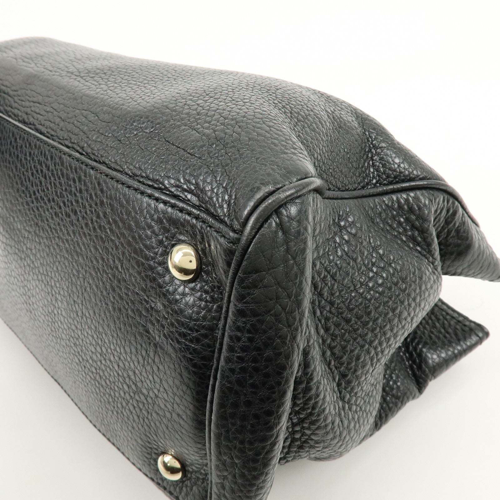 GUCCI Bamboo Leather Shopper Medium 2Way Bag Shoulder Bag 323660