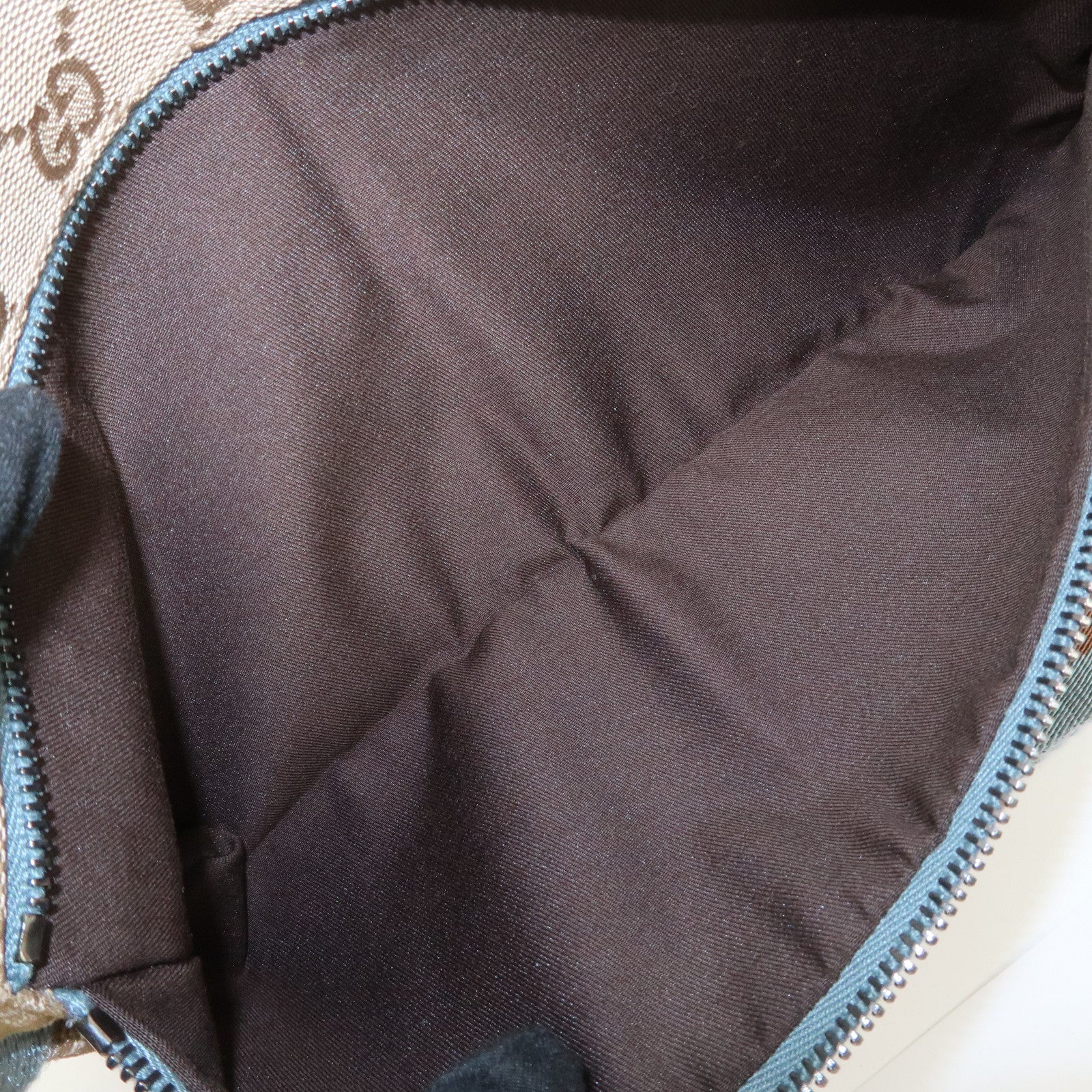 GUCCI GG Canvas Leather Waist Bag Crossbody Bag Light Blue 28566