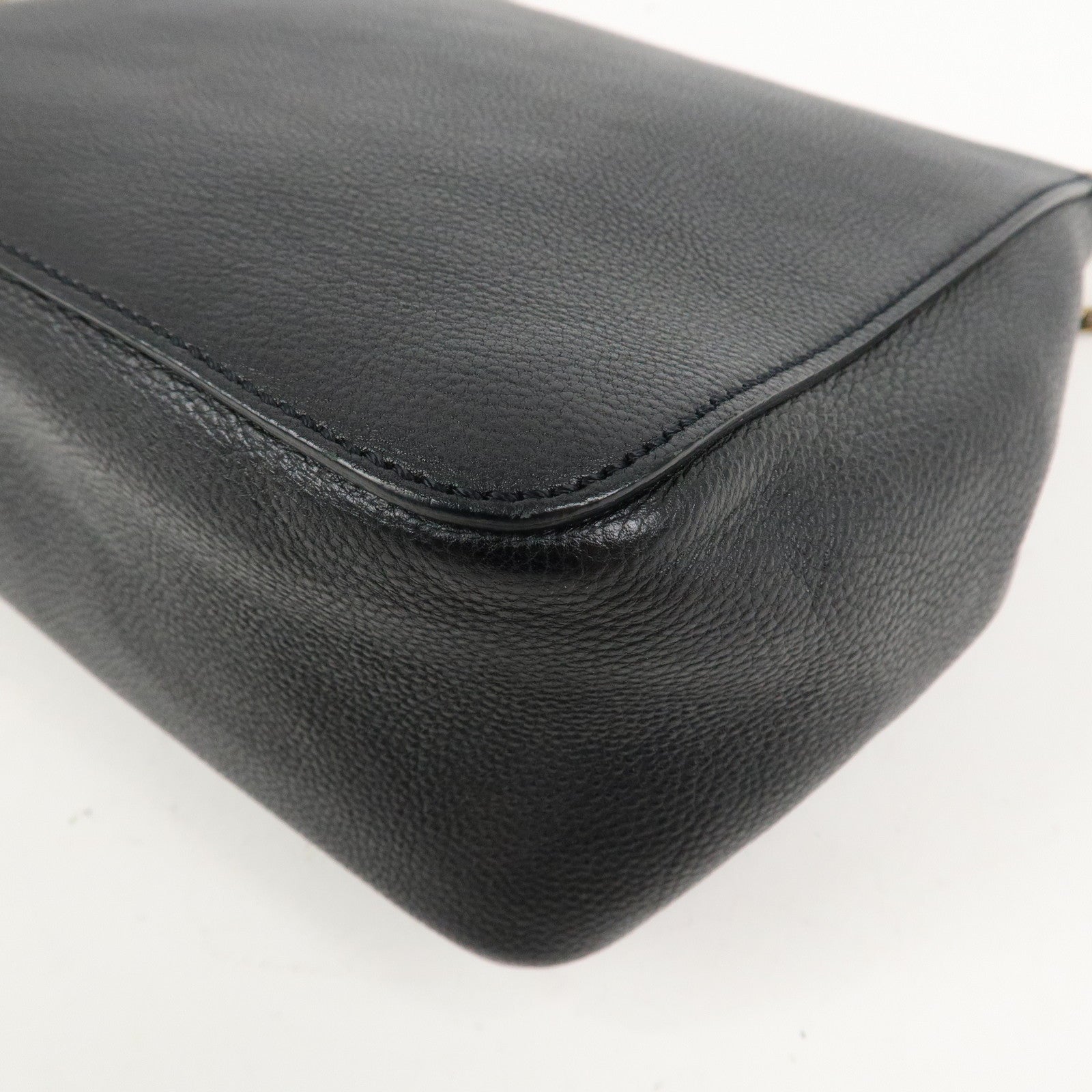 Chloe Elsie Leather Chain Shoulder Bag Hand Bag Black