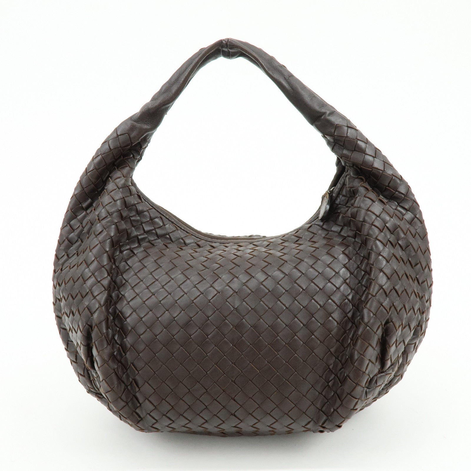 BOTTEGA VENETA Hobo Intrecciato Leather Shoulder Bag Brown 232499