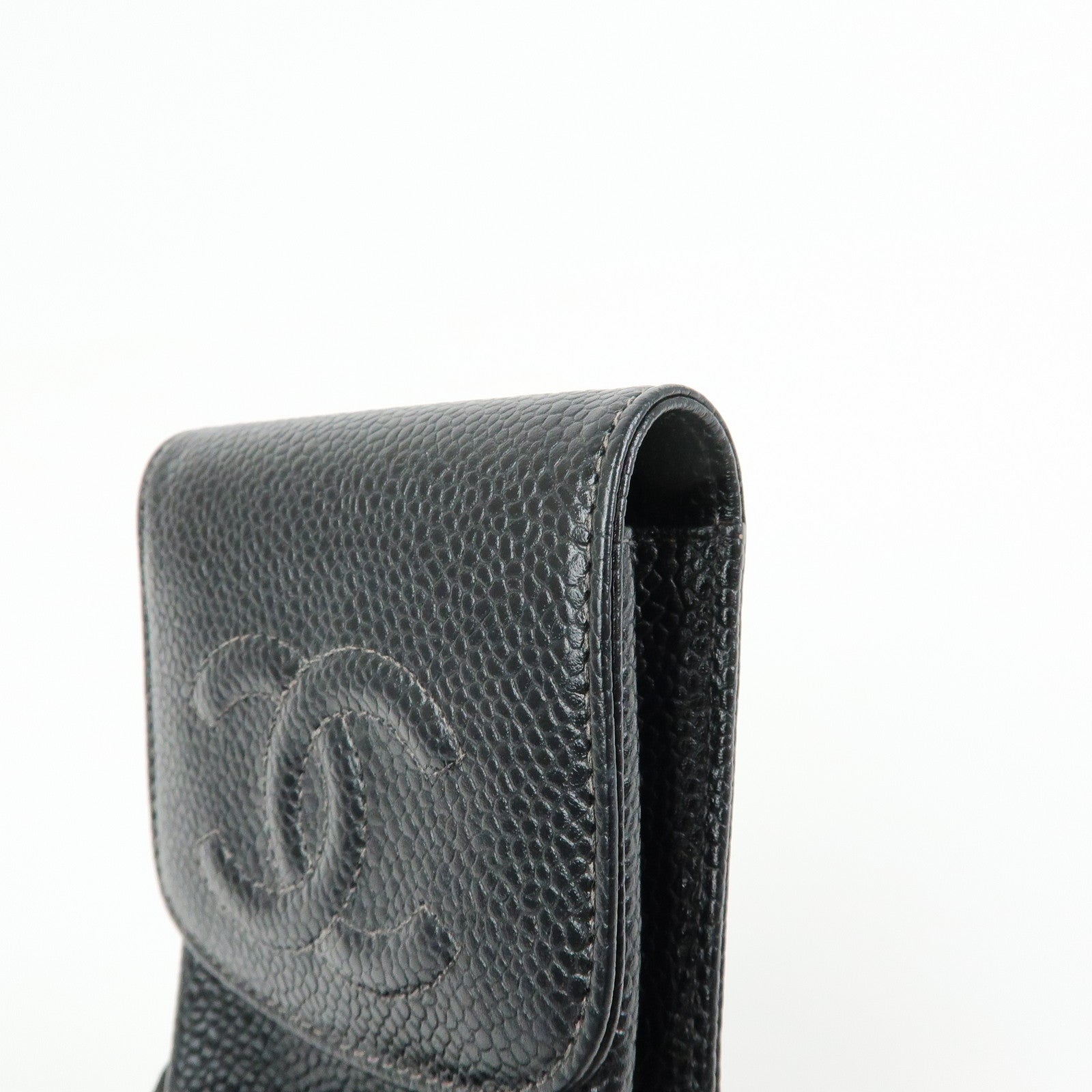 CHANEL COCO Mark Caviarskin Cigarette Case Black