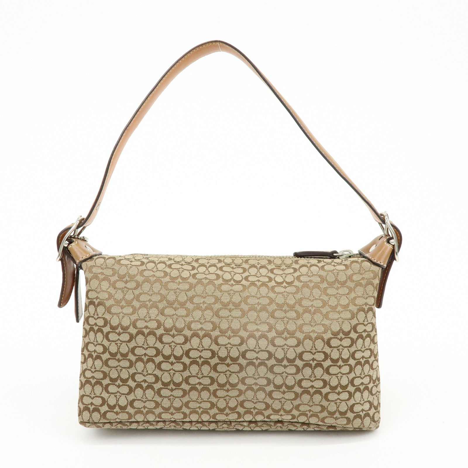 COACH Signature Canvas Leather Hand Bag Shoulder Bag Brown