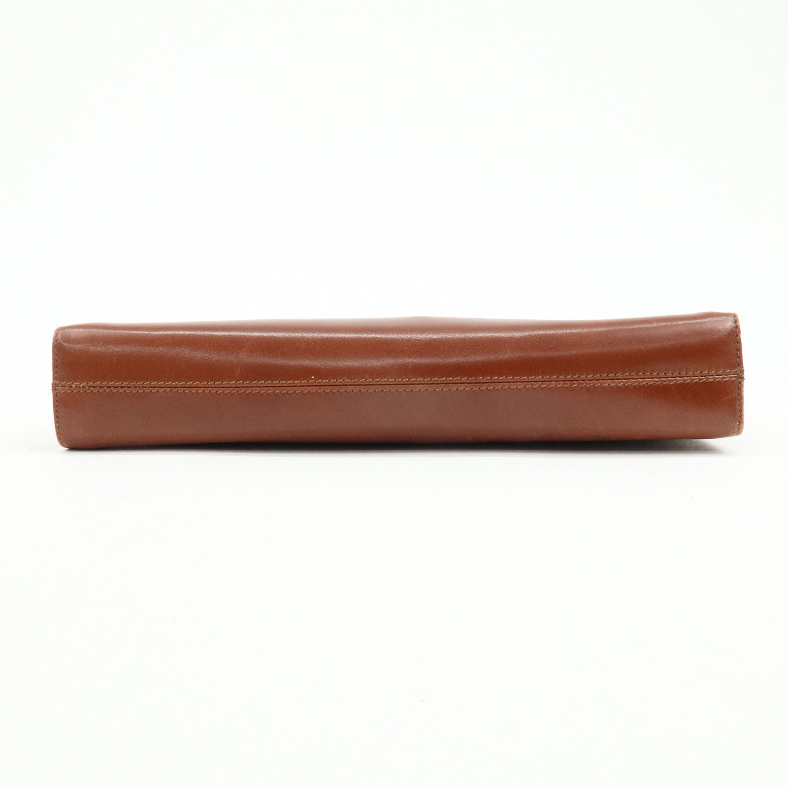 Ferragamo Gancini Calf Skin Leather Chain Shoulder Bag Brown