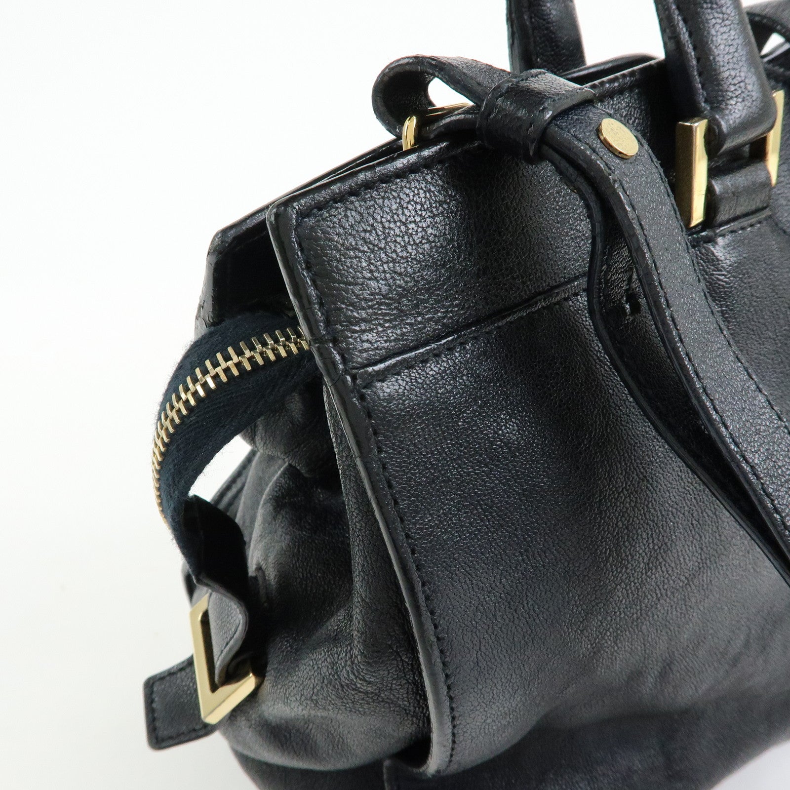 SAINT LAURENT PARIS Cabas Chyc Mini Y Line Leather 2WAY Bag 370699