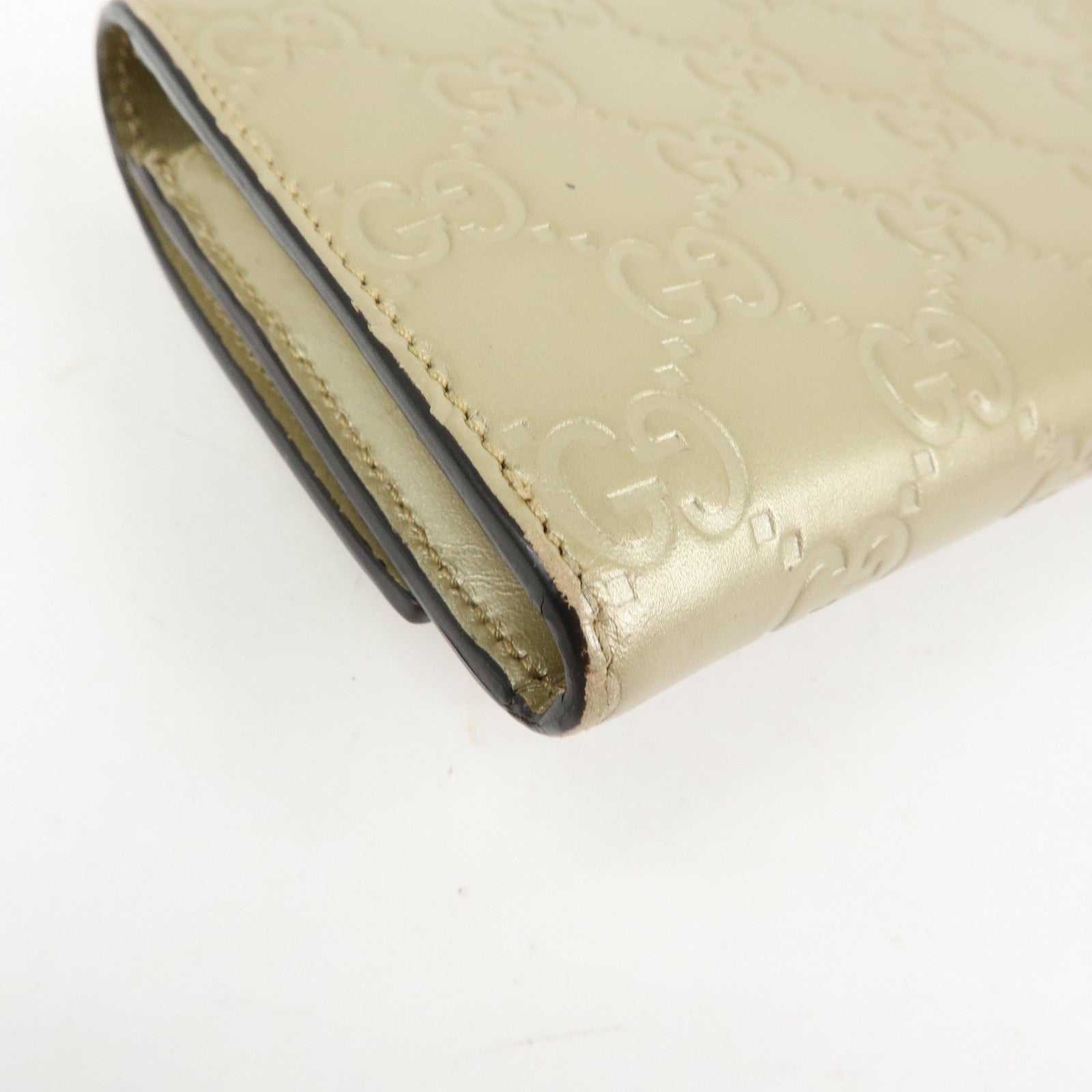 GUCCI Guccissima Interlocking G Flap Long Wallet Gold 388679