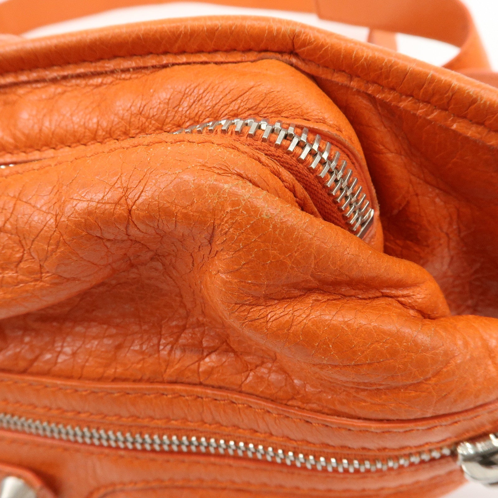 BALENCIAGA Neo Lift Leather Body Bag Crossbody Bag Orange 341628