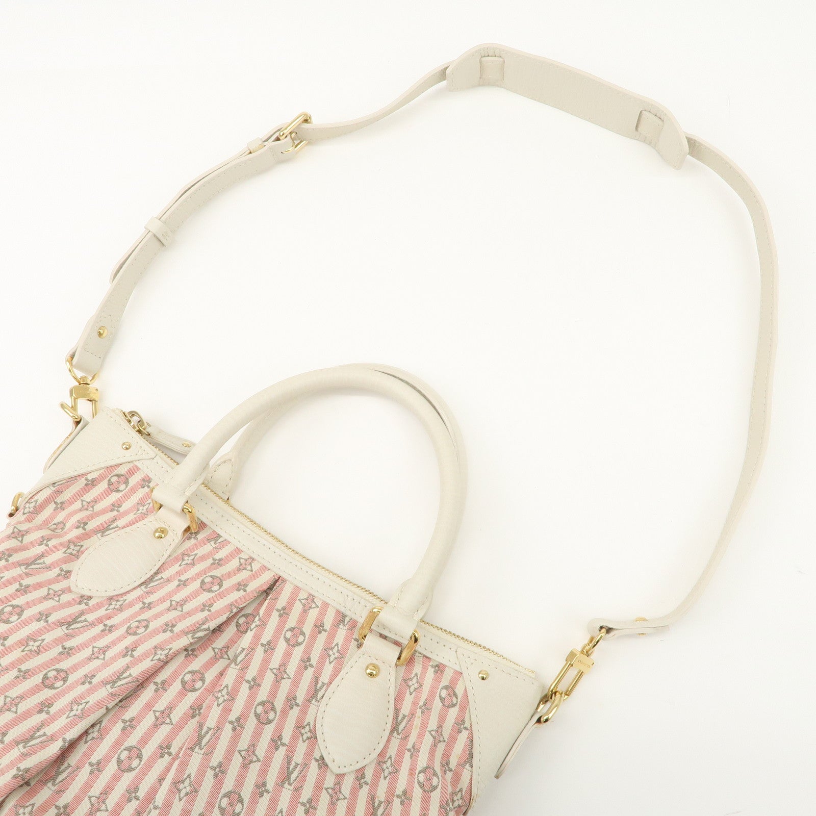 Louis Vuitton Monogram Mini Lin Marina PM 2Way Bag Pink M95495 Used