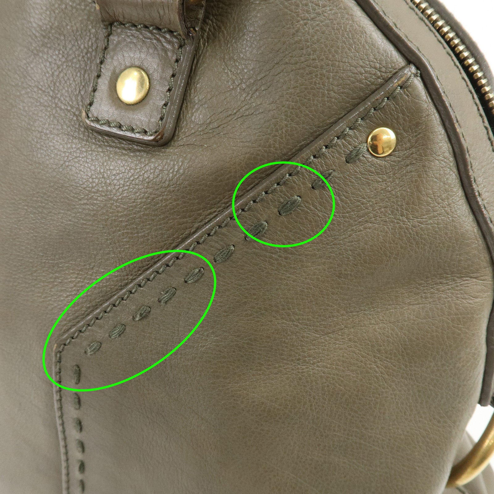 SAINT LAURENT PARIS Muse Leather Shoulder Bag Khaki 156464