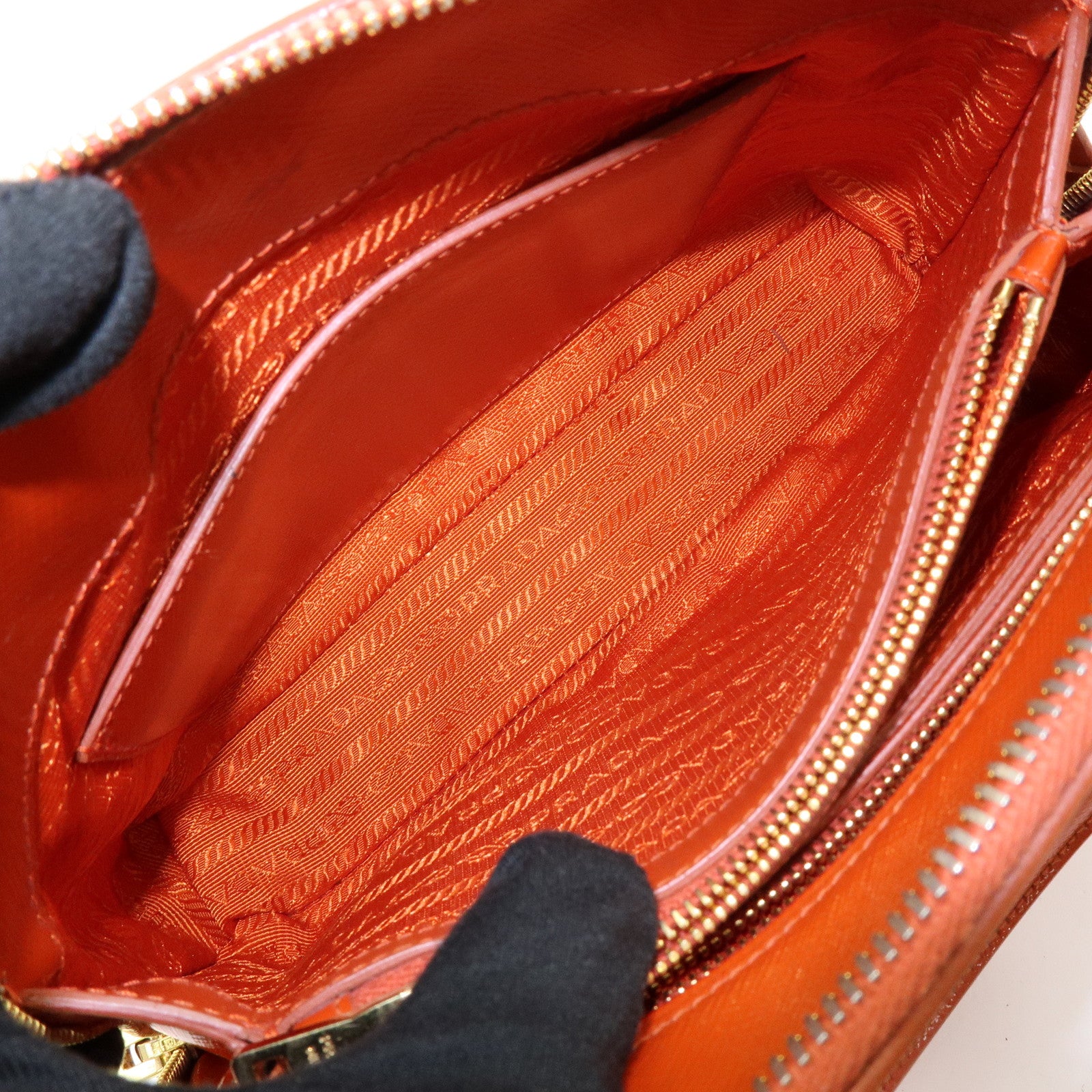 PRADA Triangle Logo Patent Leather 2Way Hand Shoulder Bag BL0838