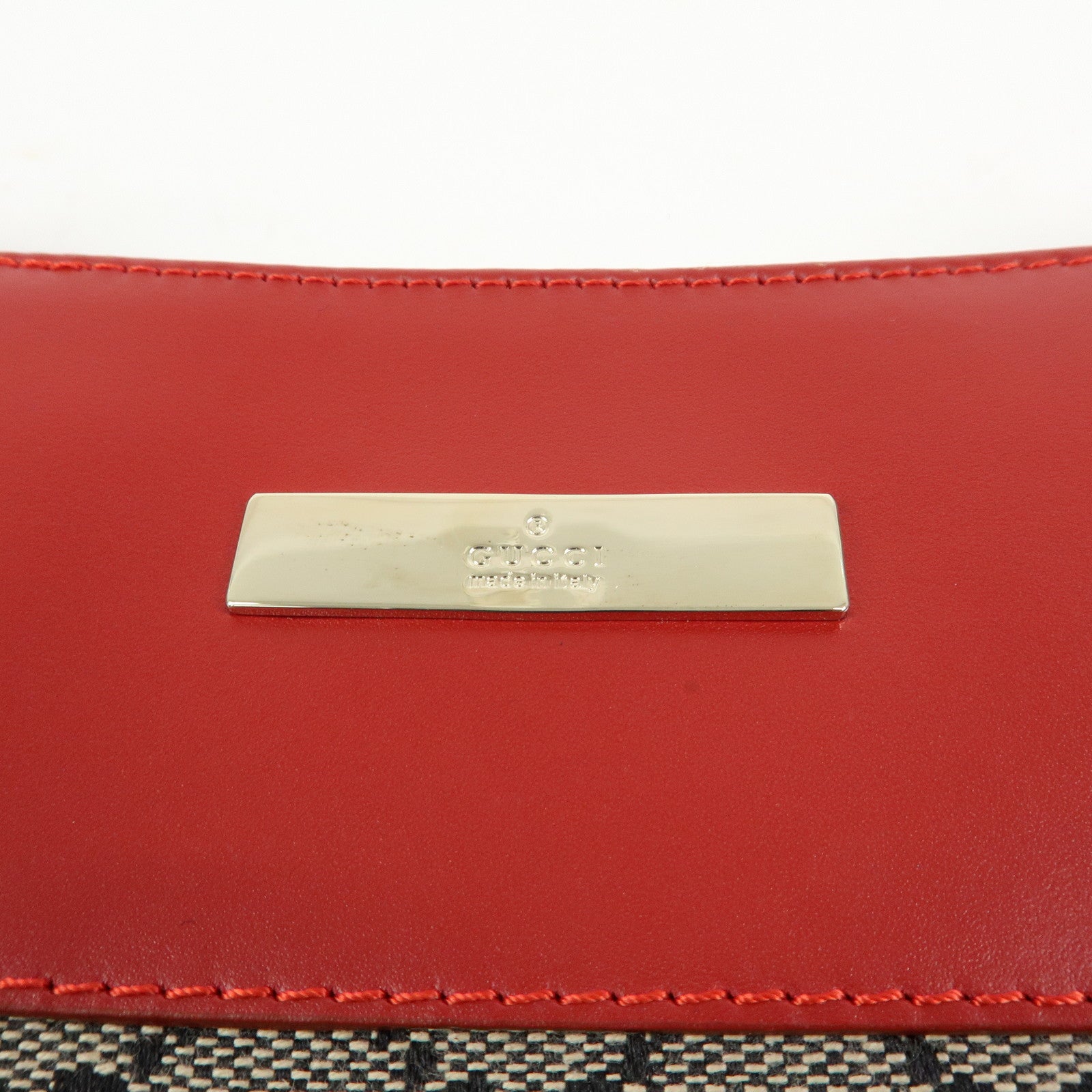GUCCI GG Canvas Leather Shoulder Crossbody Bag Red 019・0348・200047
