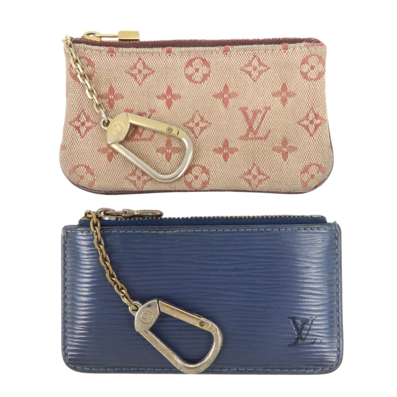 Louis Vuitton Monogram Mini Lin Set of 2 Coin Case M92238 M63805 Used