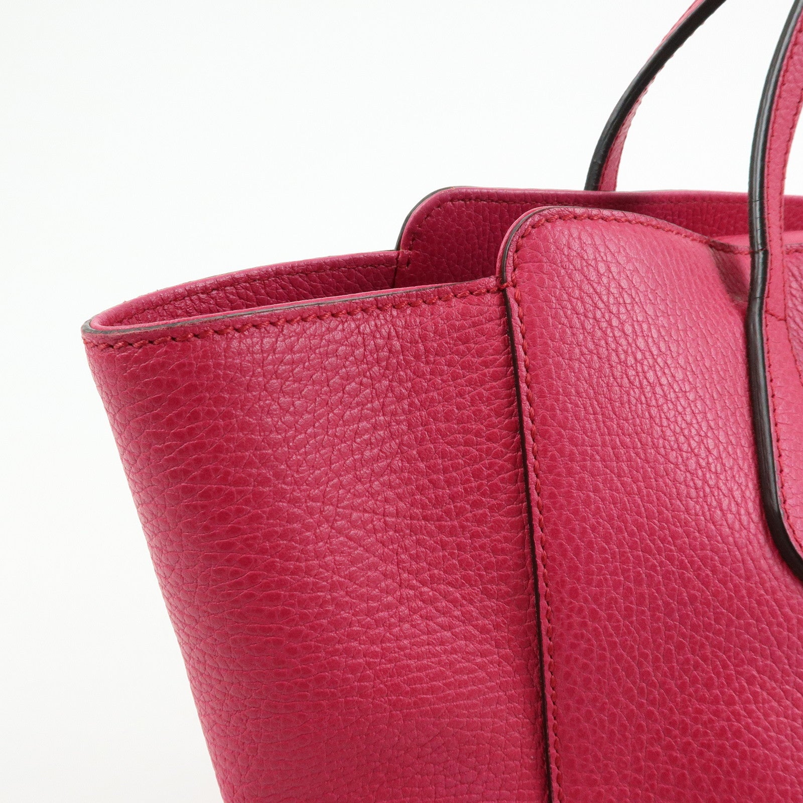 GUCCI Swing Leather Medium Tote Bag Shoulder Bag Pink 354408