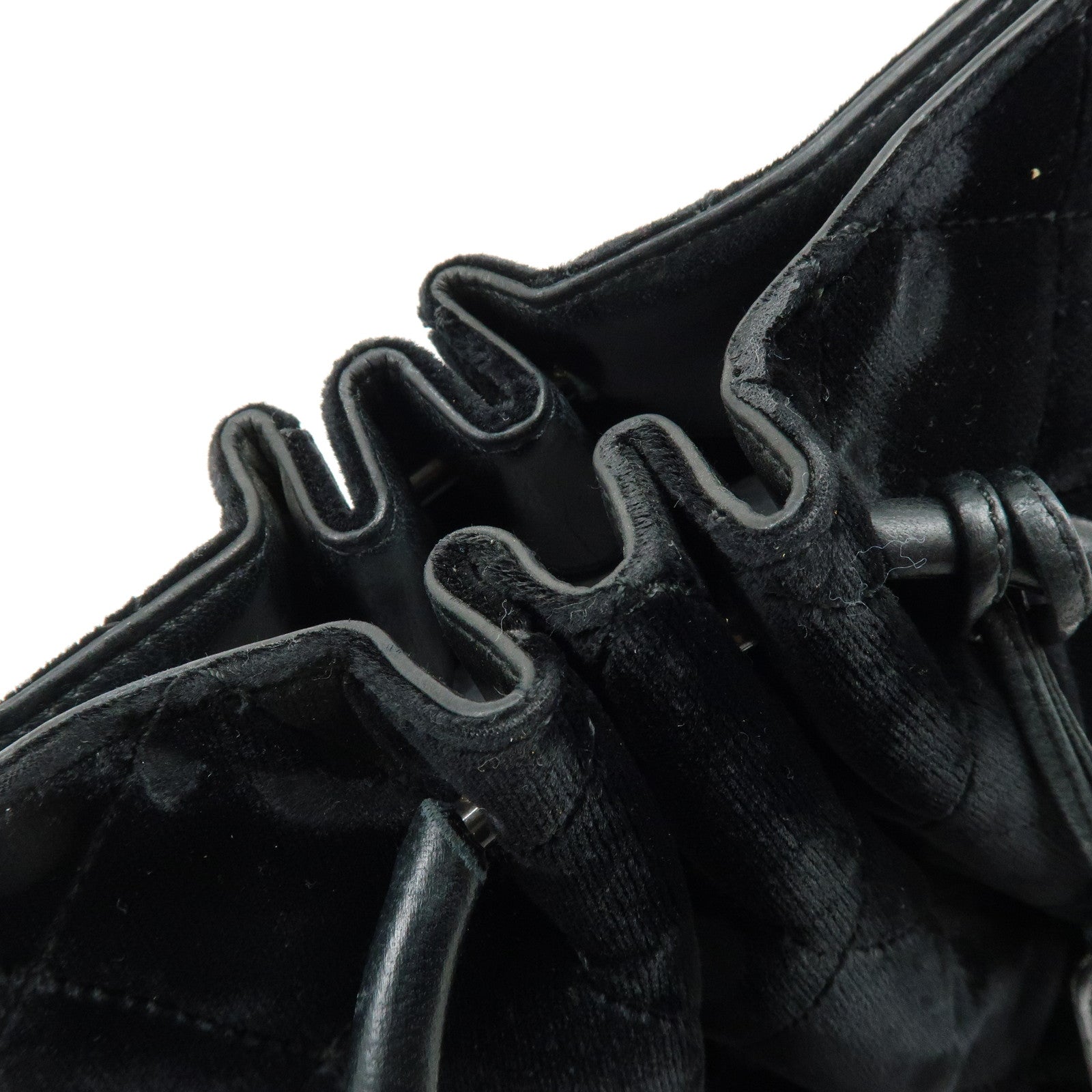 CHANEL Matelasse Circle Handle COCO Mark Velvet Lambskin Hand Bag