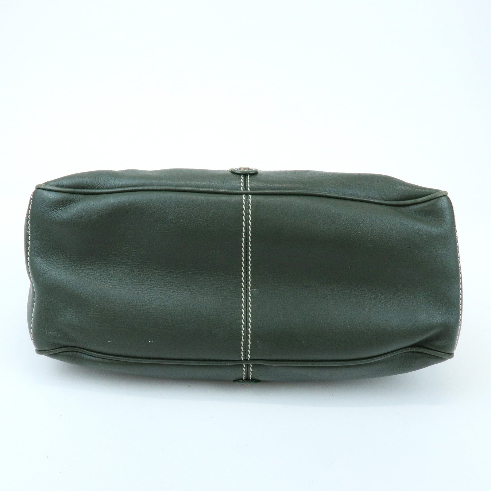 CELINE Boogie Bag Leather Hand Bag Tote Bag Dark Green